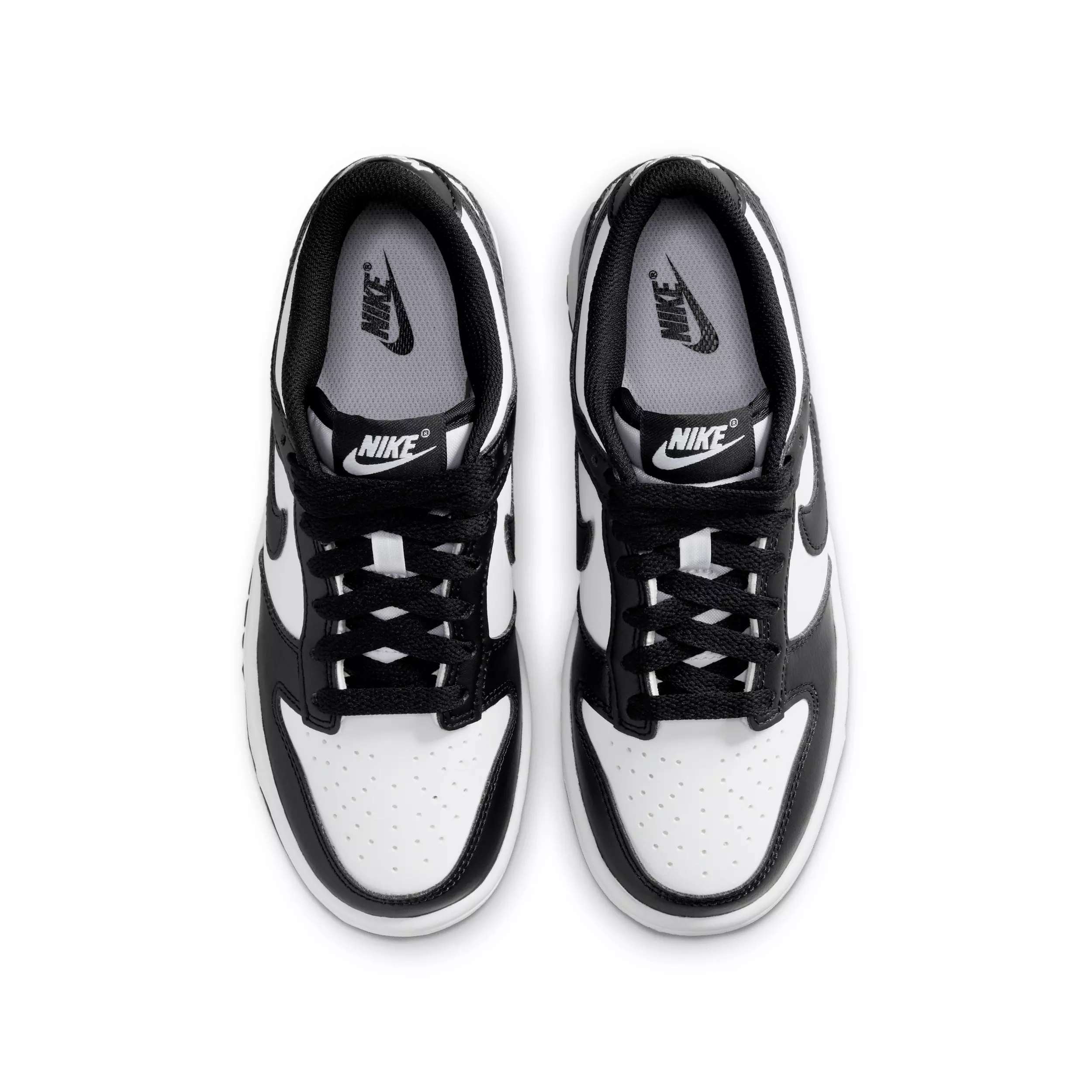 Nike Dunk Low "White/White/Black" Grade School Boys' Shoe - WHITE/WHITE/BLACK