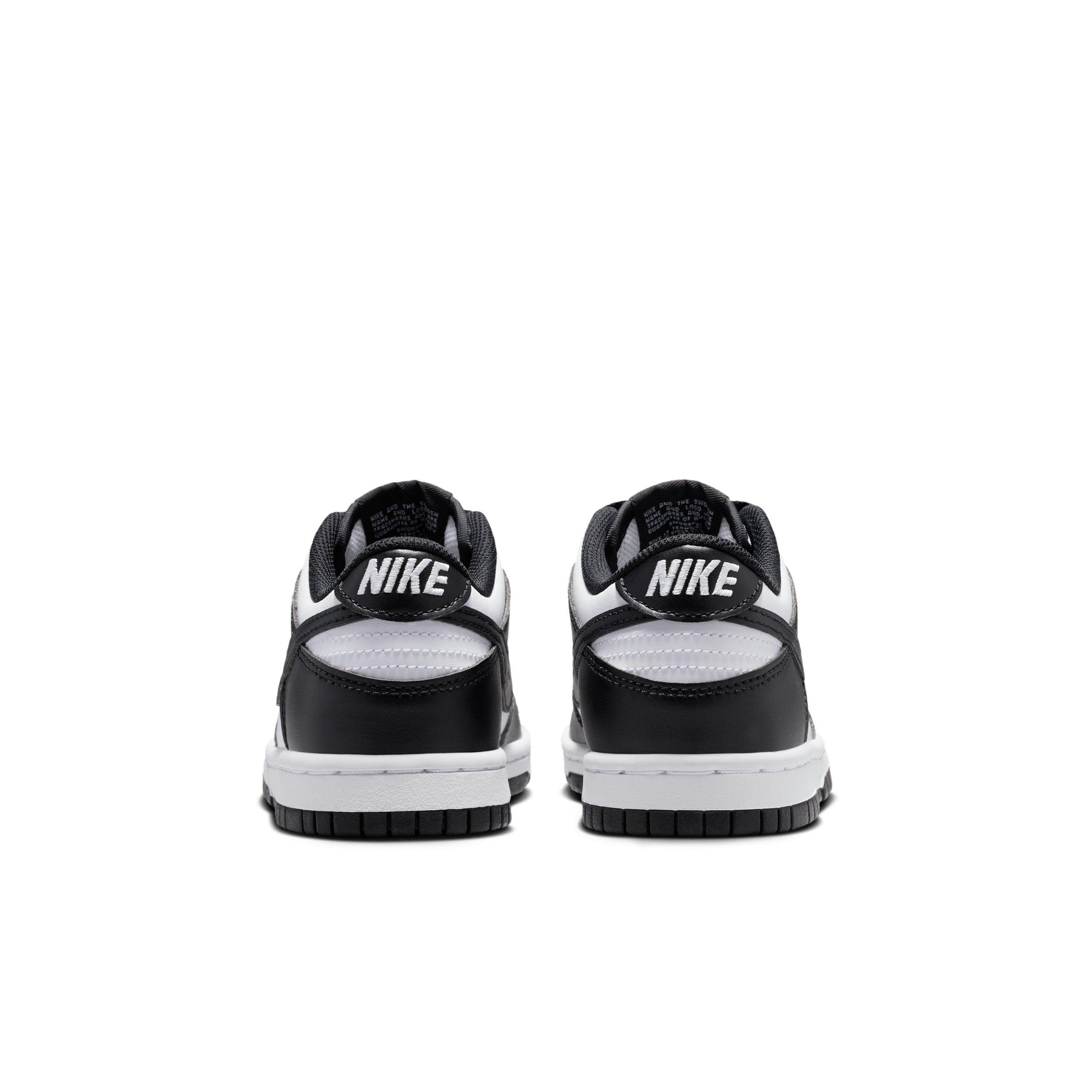 Nike Dunk Low "White/White/Black" Grade School Boys' Shoe - WHITE/WHITE/BLACK Thumbnail View 5