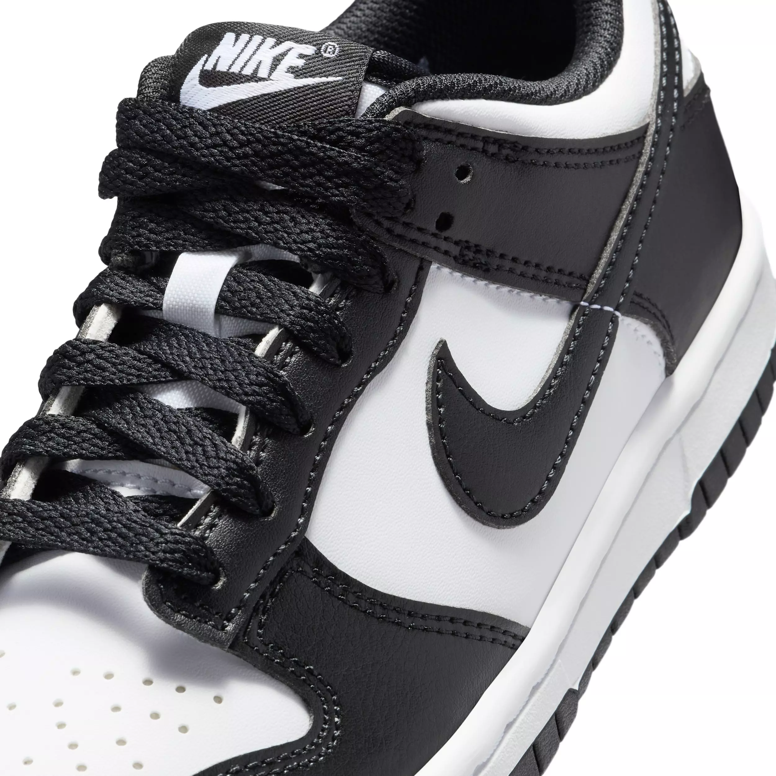 Nike Dunk Low "White/White/Black" Grade School Boys' Shoe - WHITE/WHITE/BLACK