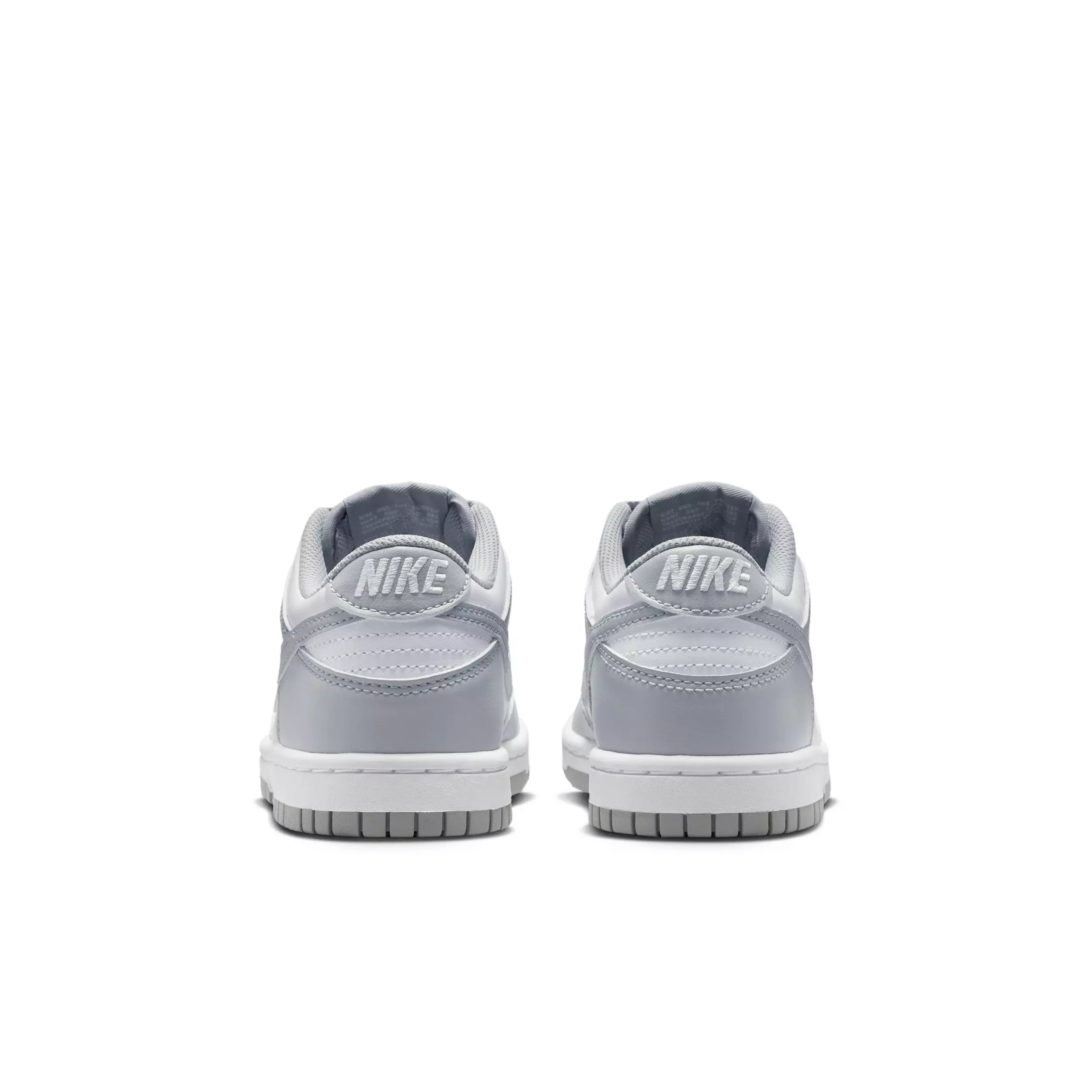 Nike Dunk Low "White/White/Light Smoke Grey" Grade School Boys' Shoe - WHITE/WHITE/LT GREY