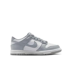 Nike Dunk Low "White/White/Light Smoke Grey" Grade School Boys' Shoe