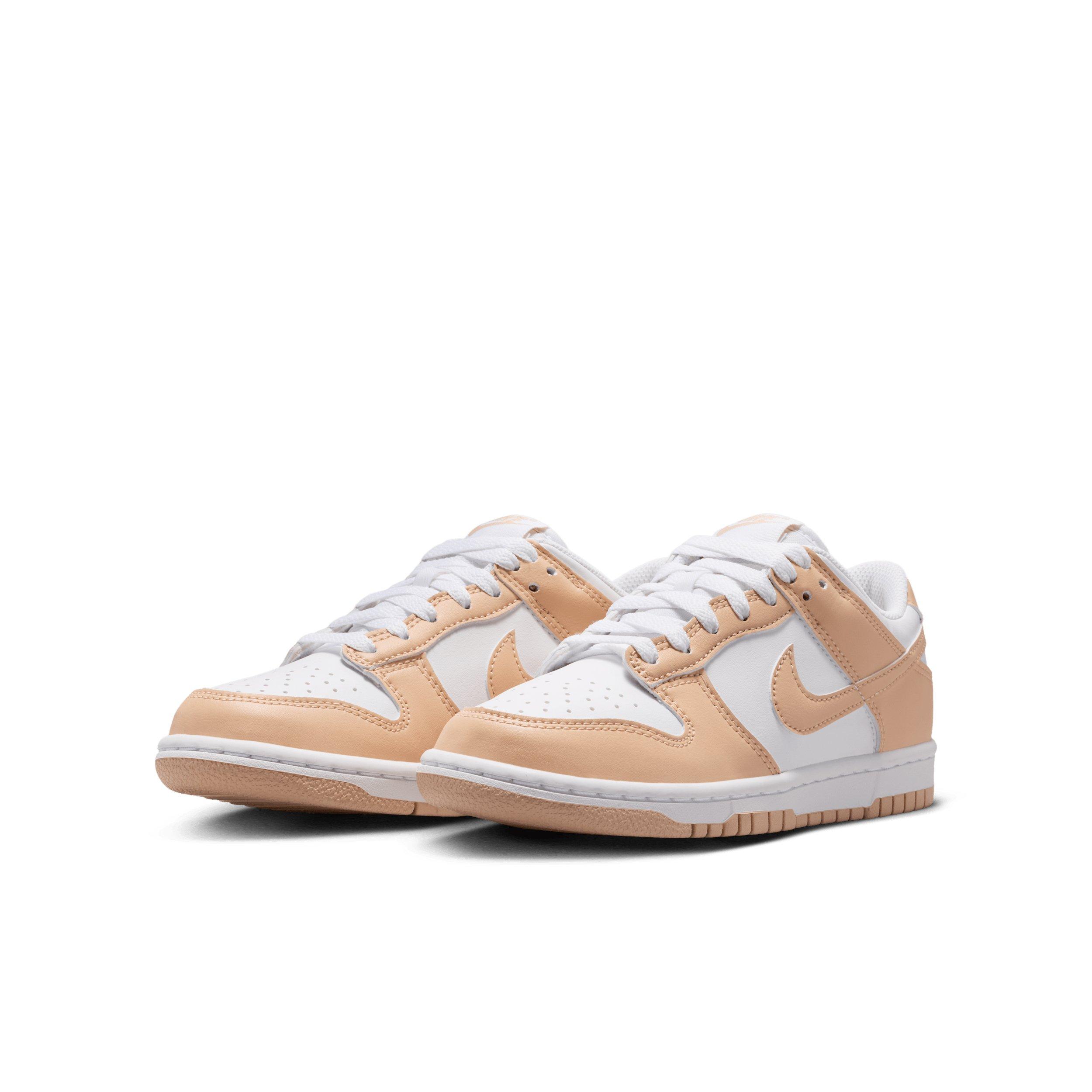 Nike Dunk Low "White/Shimmer/White/Shimmer" Grade School Girls' Shoe - WHITE/SHIMMER/WHITE/SHIMMER Thumbnail View 3