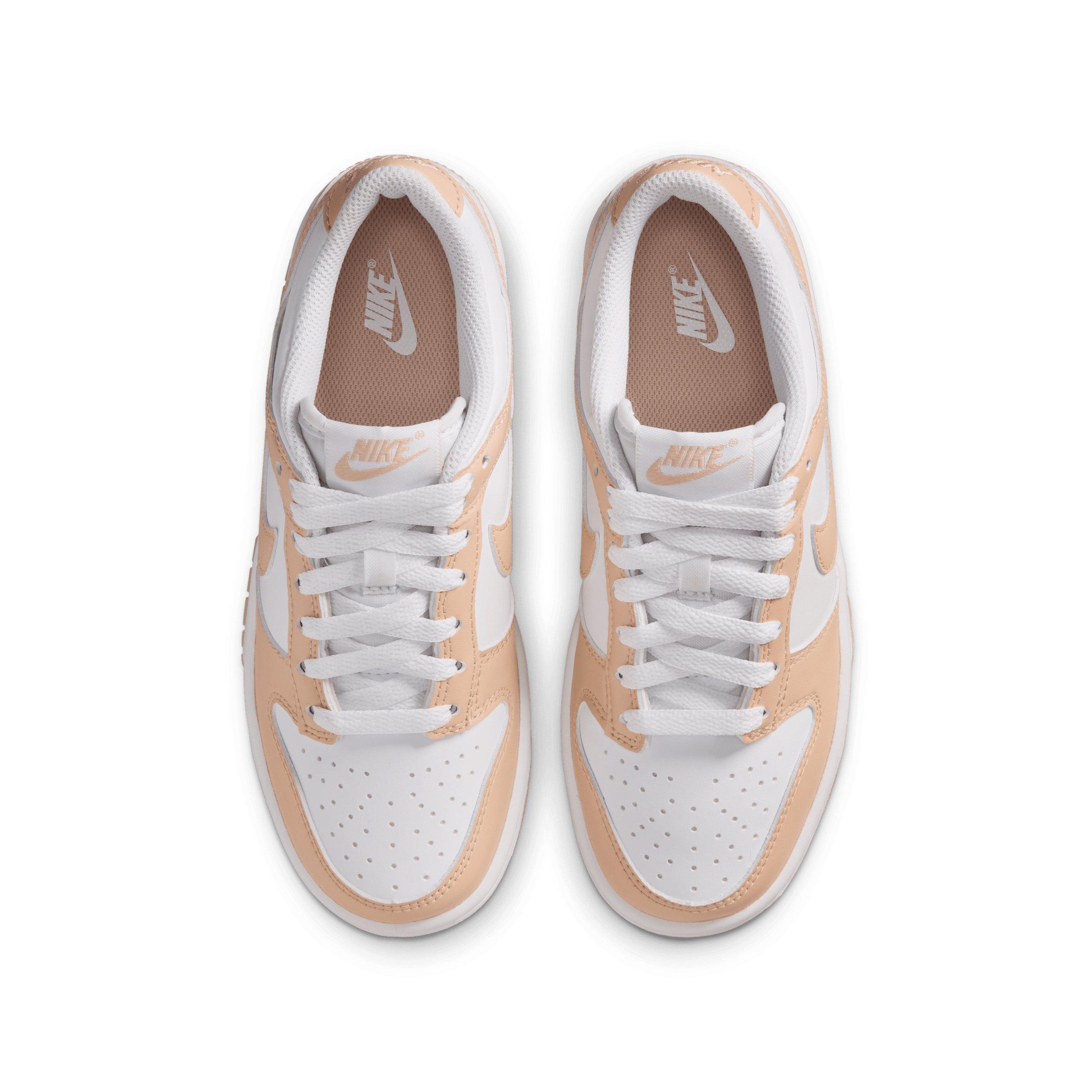 Nike Dunk Low "White/Shimmer/White/Shimmer" Grade School Girls' Shoe - WHITE/SHIMMER/WHITE/SHIMMER Thumbnail View 4