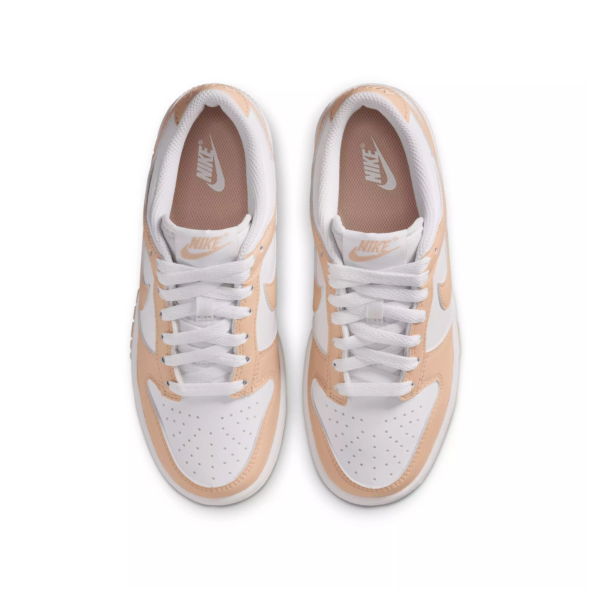 Nike Dunk Low "White/Shimmer/White/Shimmer" Grade School Girls' Shoe - WHITE/SHIMMER/WHITE/SHIMMER