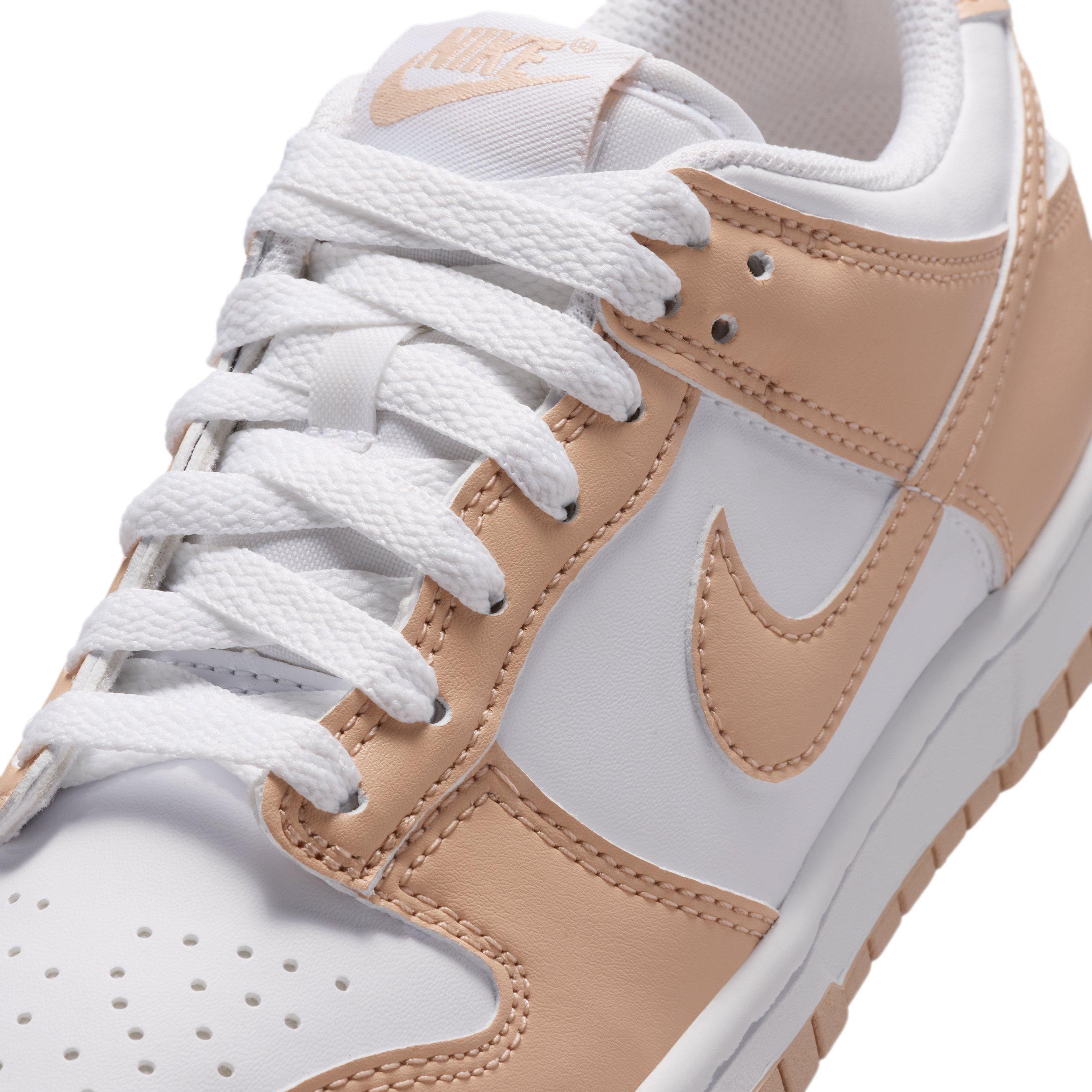 Nike Dunk Low "White/Shimmer/White/Shimmer" Grade School Girls' Shoe - WHITE/SHIMMER/WHITE/SHIMMER Thumbnail View 7