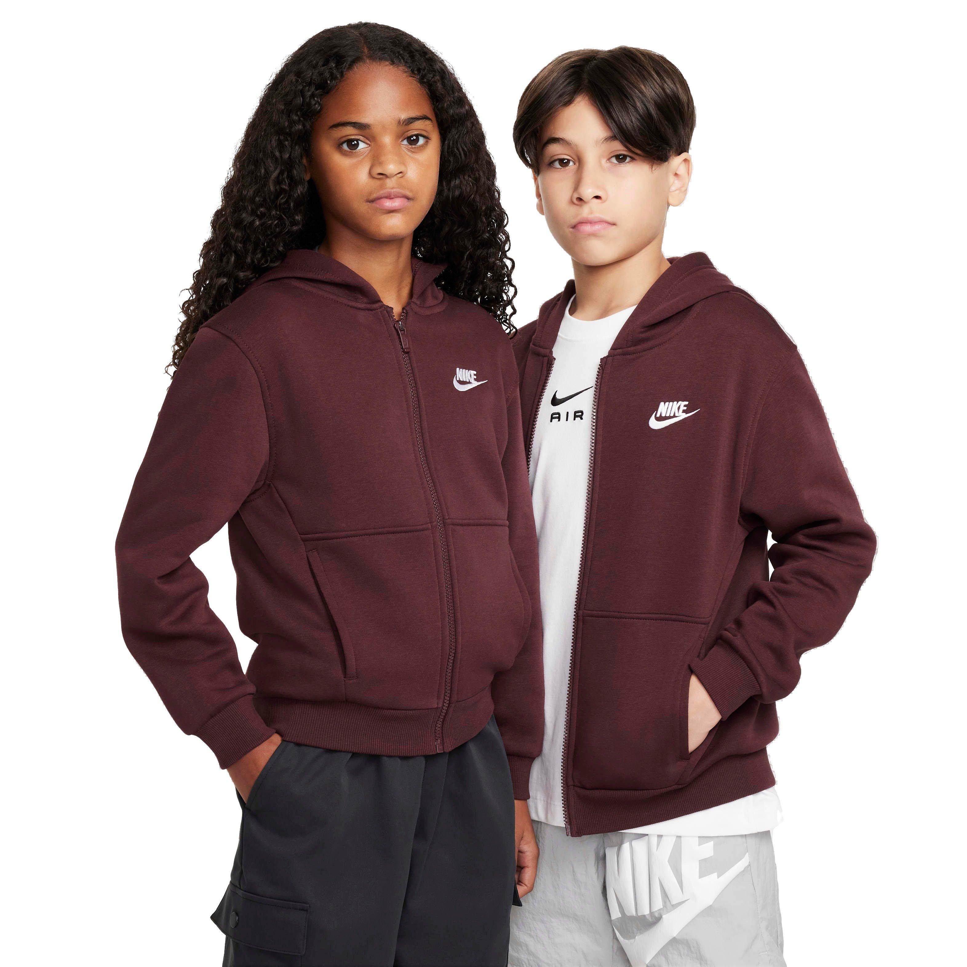 Nike Big Kids' Sportswear Club Fleece Full-Zip Jacket - BURGUNDY Thumbnail View 1
