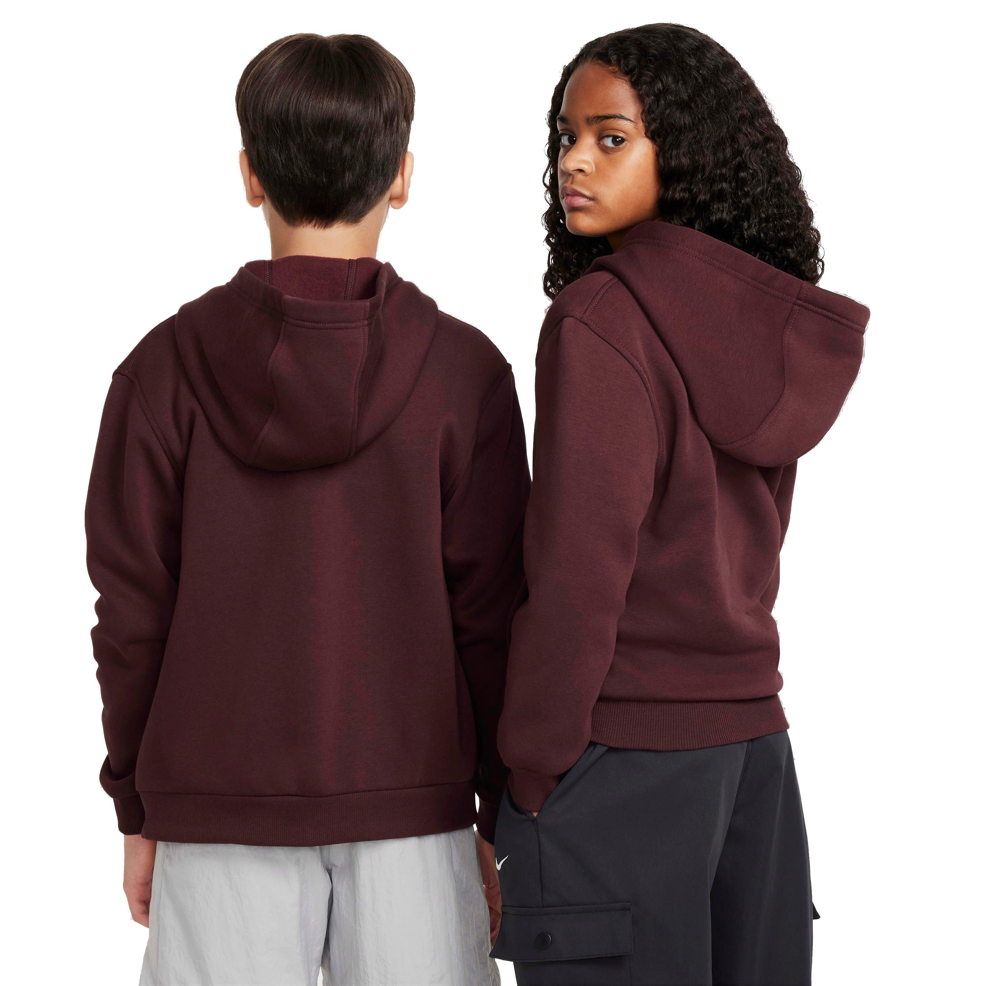Nike Big Kids' Sportswear Club Fleece Full-Zip Jacket - BURGUNDY Thumbnail View 2