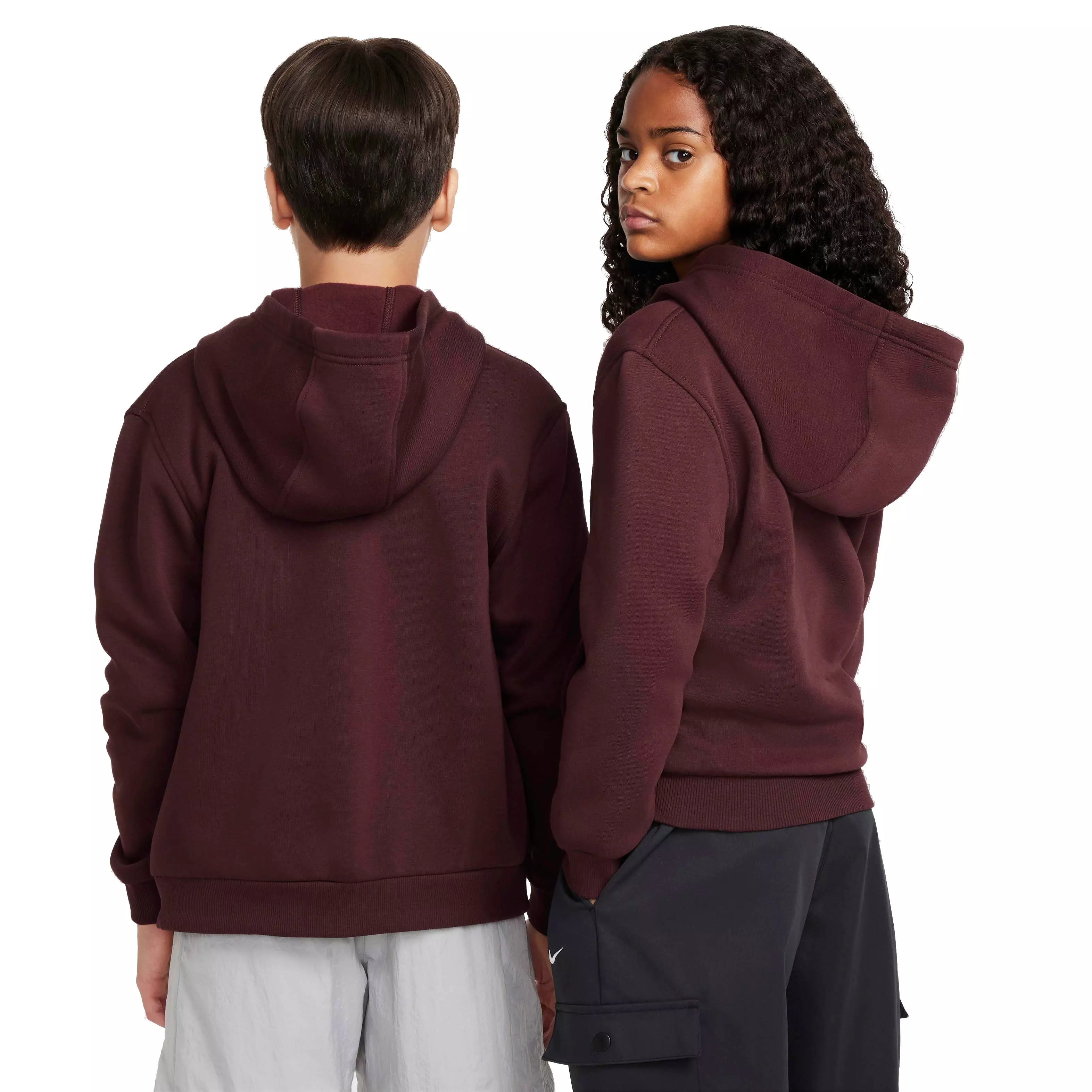Nike Big Kids' Sportswear Club Fleece Full-Zip Jacket - BURGUNDY