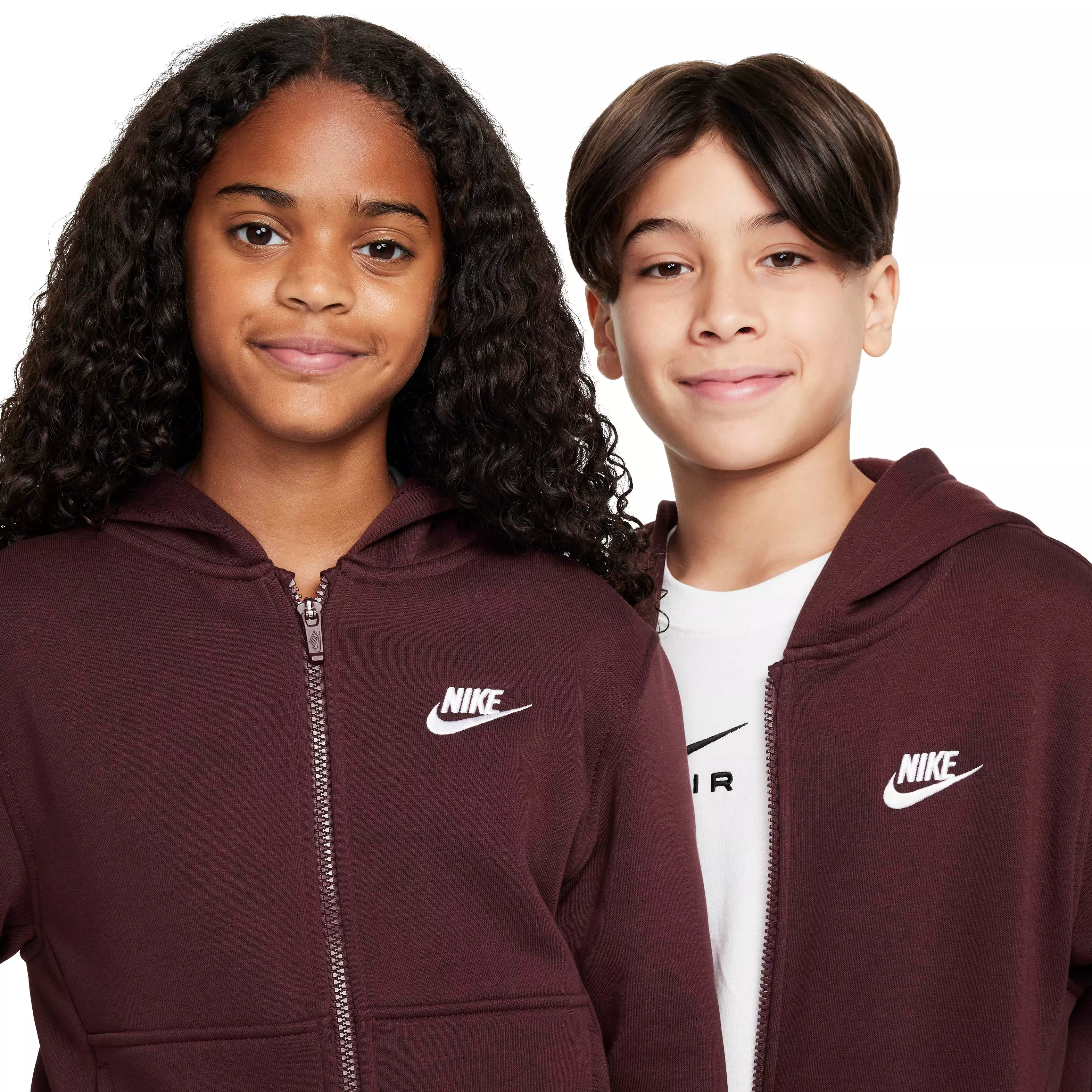 Nike Big Kids' Sportswear Club Fleece Full-Zip Jacket - BURGUNDY