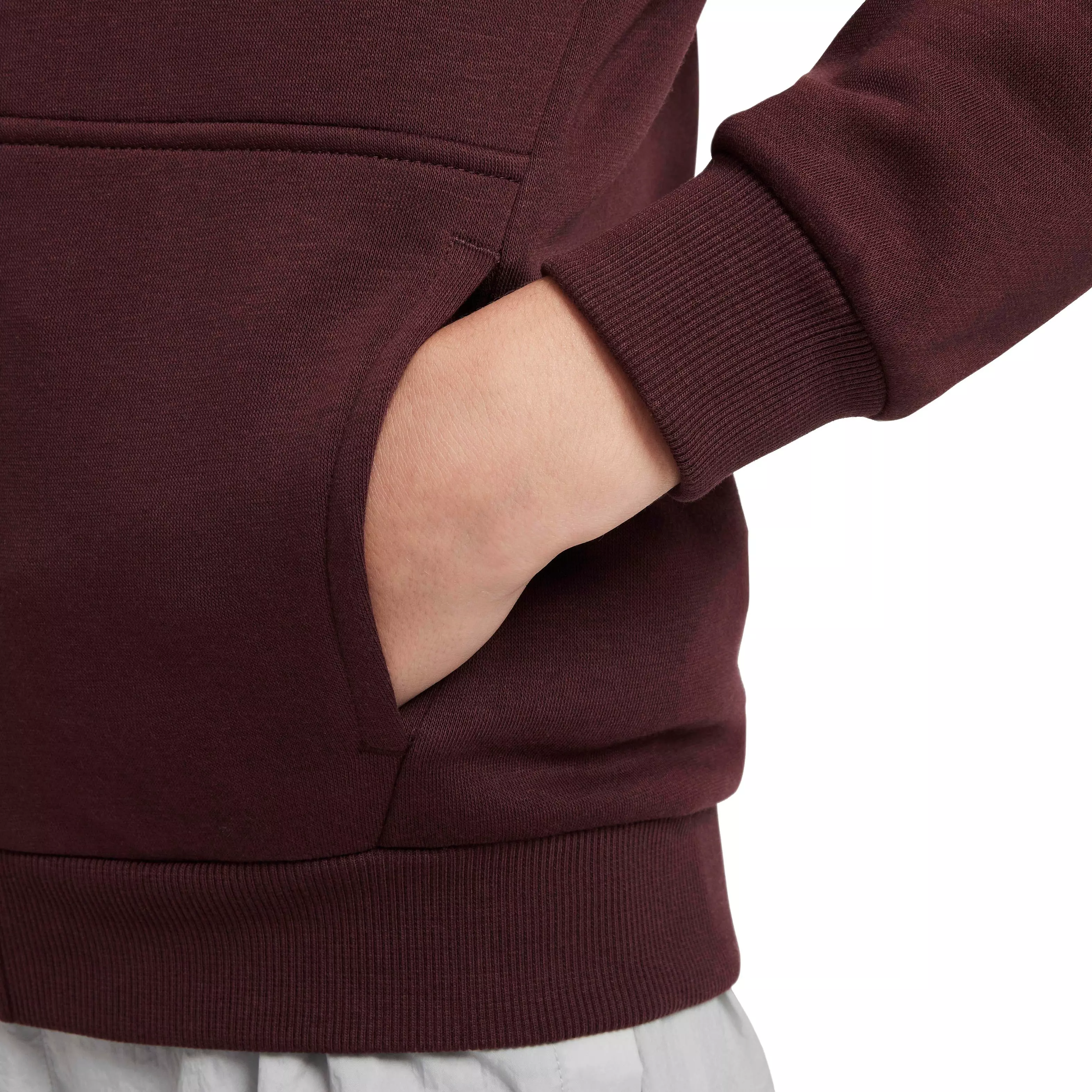 Nike Big Kids' Sportswear Club Fleece Full-Zip Jacket - BURGUNDY