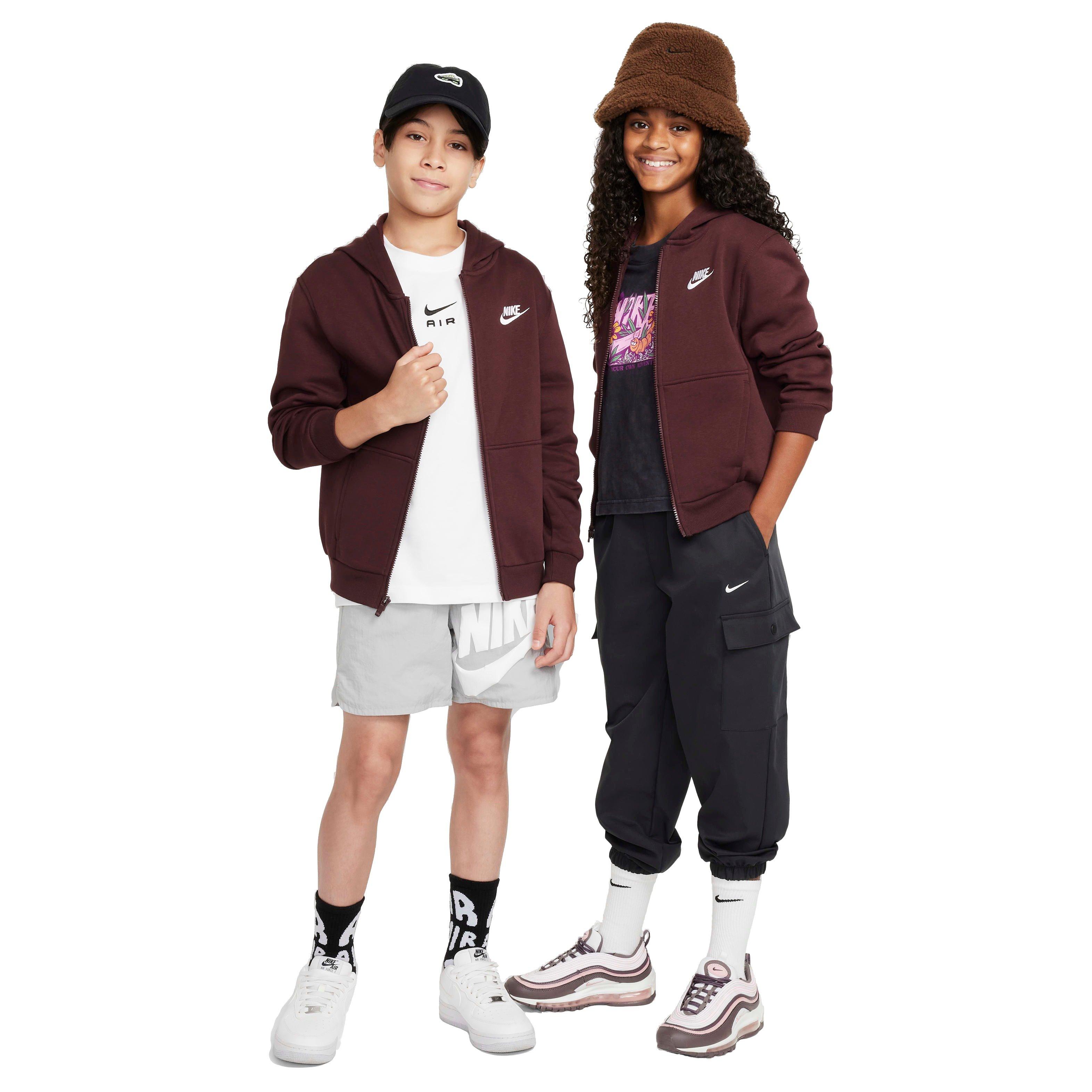Nike Big Kids' Sportswear Club Fleece Full-Zip Jacket - BURGUNDY Thumbnail View 6