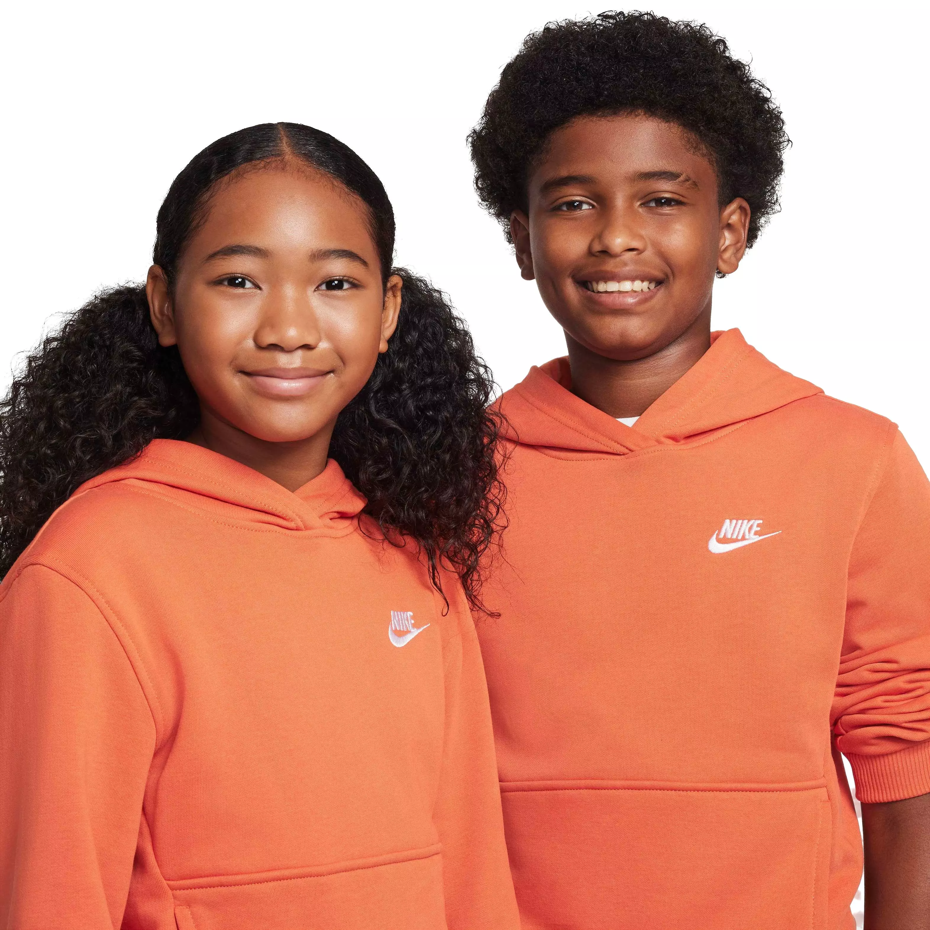 Nike Big Kids' Sportswear Club Fleece Pullover Hoodie - CORAL
