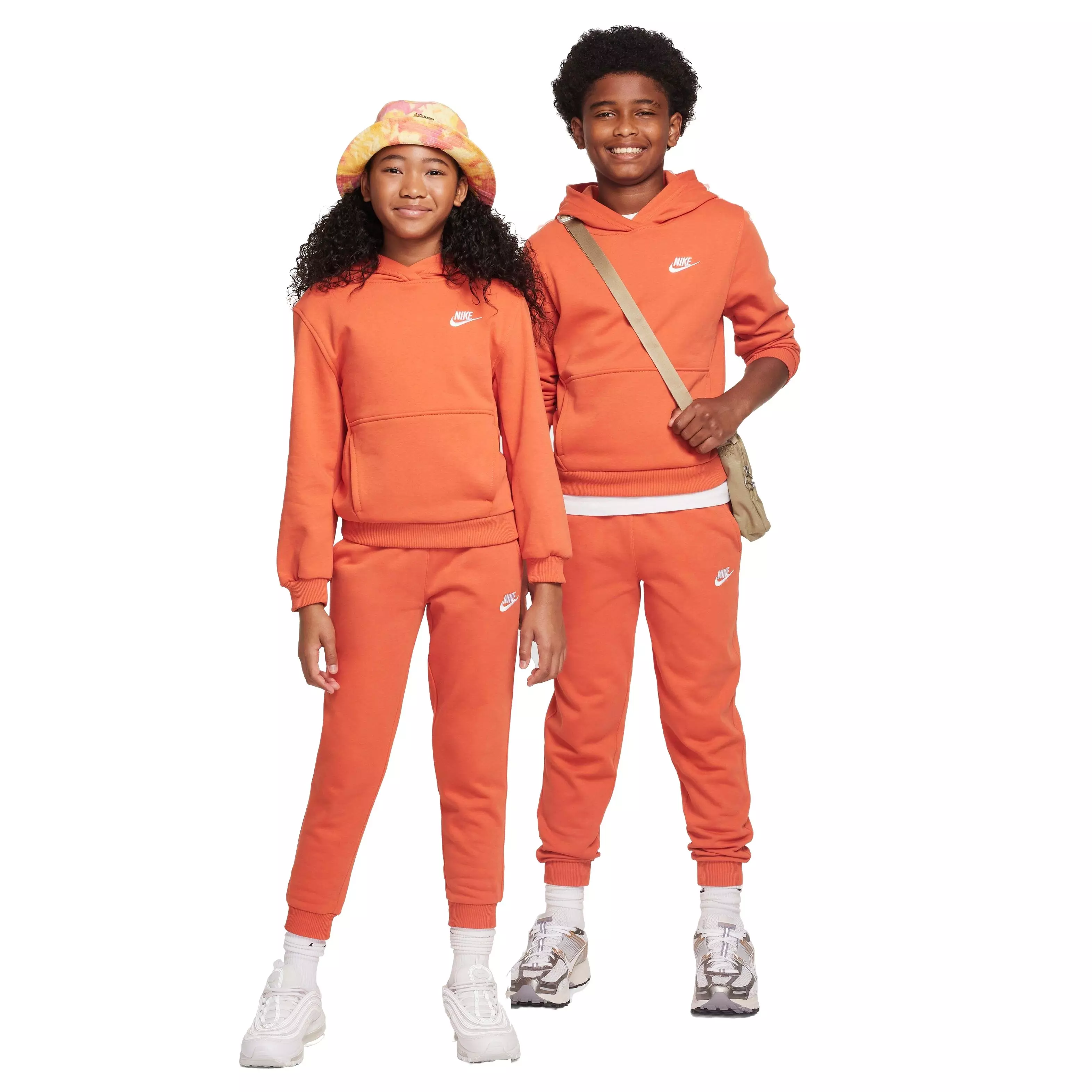 Nike Big Kids' Sportswear Club Fleece Pullover Hoodie - CORAL