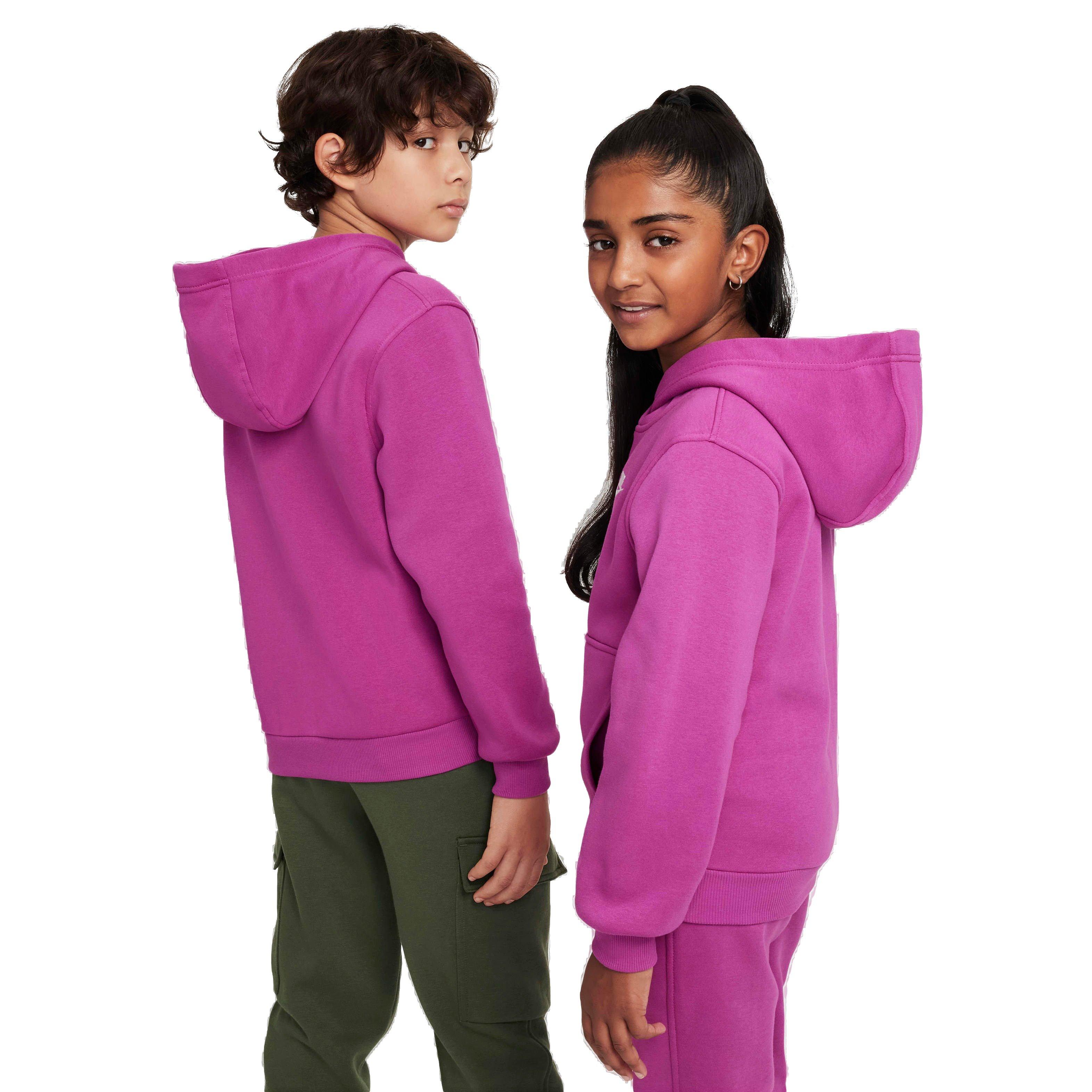 Nike Big Kids' Sportswear Club Fleece Pullover Hoodie - PINK Thumbnail View 2
