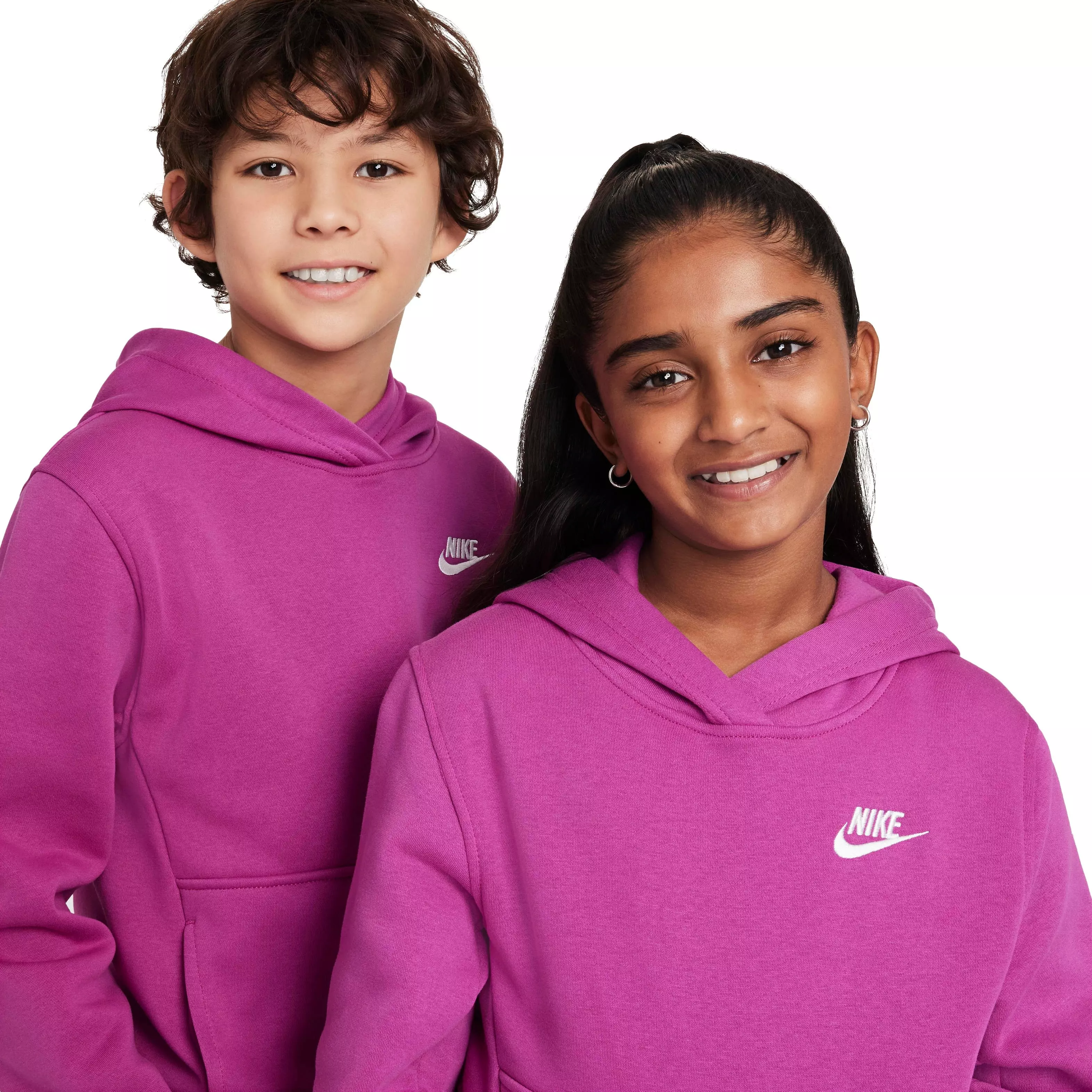 Nike Big Kids' Sportswear Club Fleece Pullover Hoodie - PINK