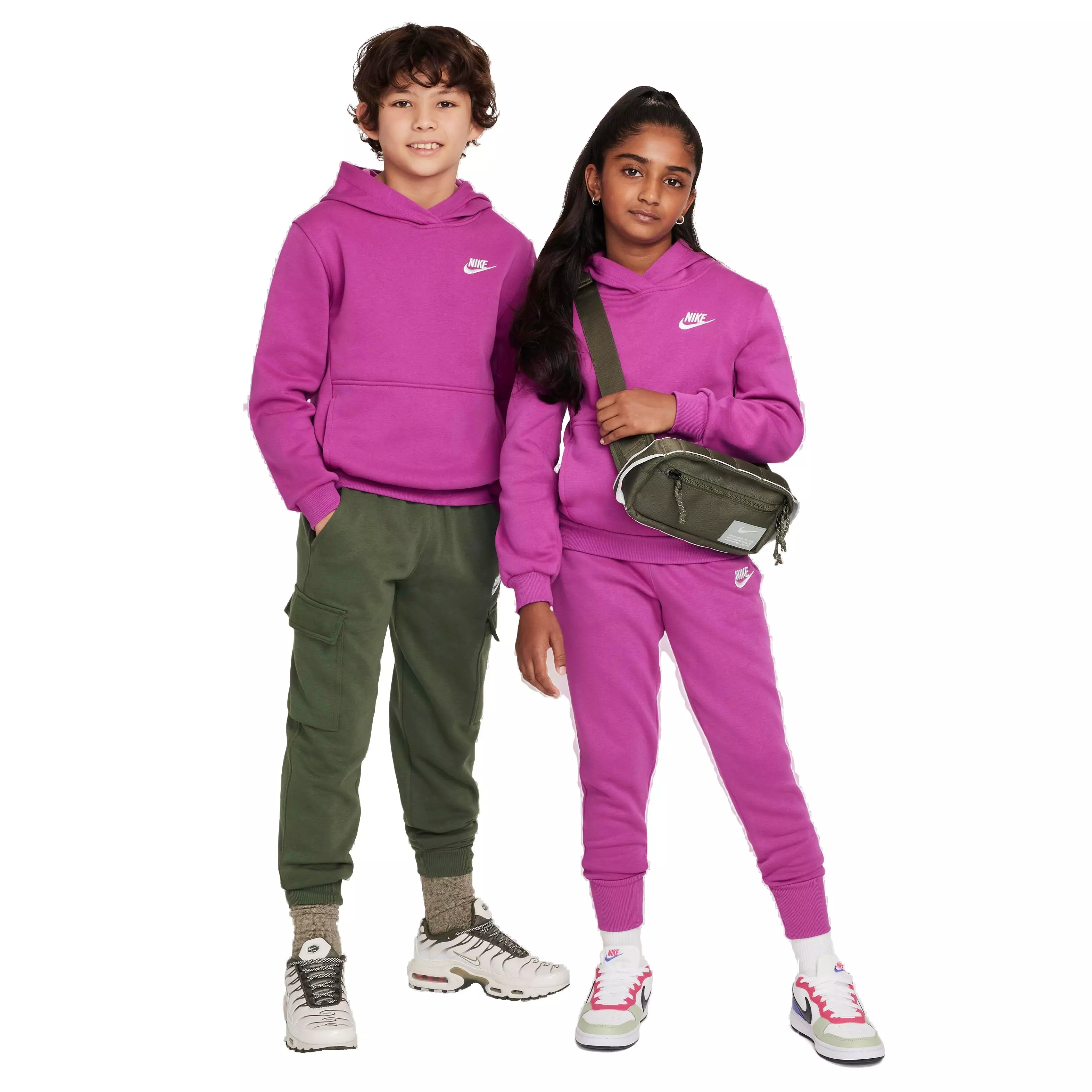 Nike Big Kids' Sportswear Club Fleece Pullover Hoodie - PINK