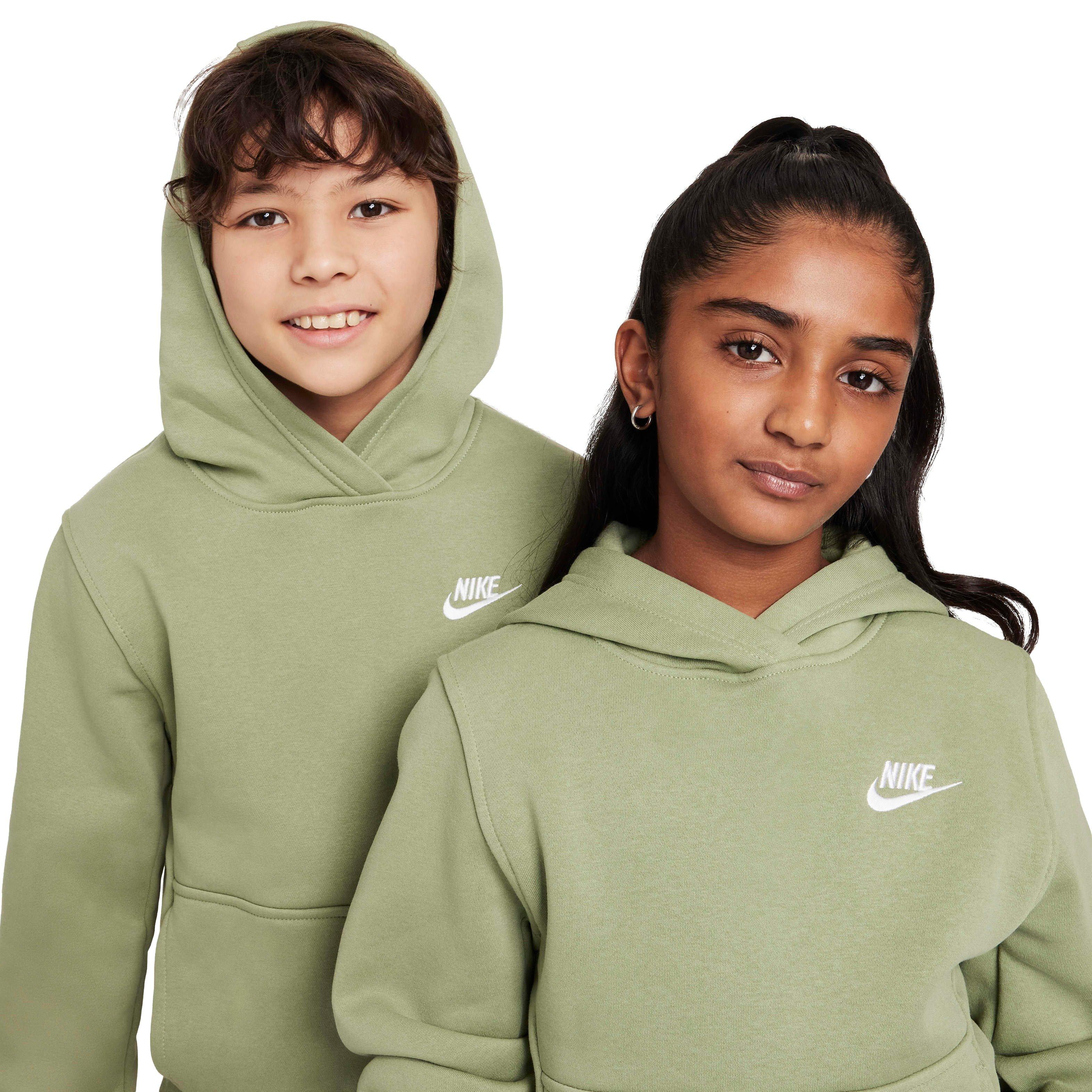 Nike Big Kids' Sportswear Club Fleece Pullover Hoodie - GREEN Thumbnail View 3