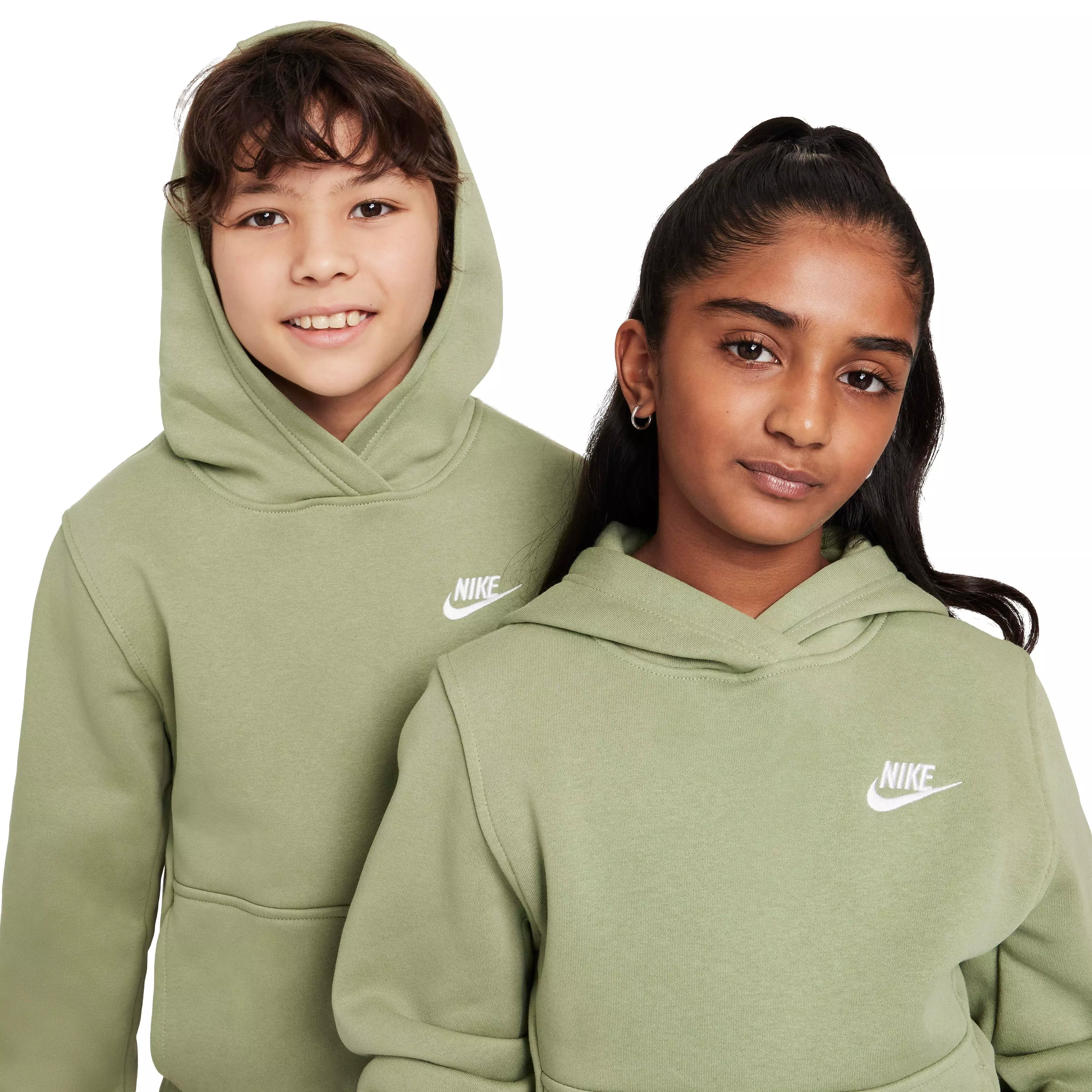 Nike Big Kids' Sportswear Club Fleece Pullover Hoodie - GREEN