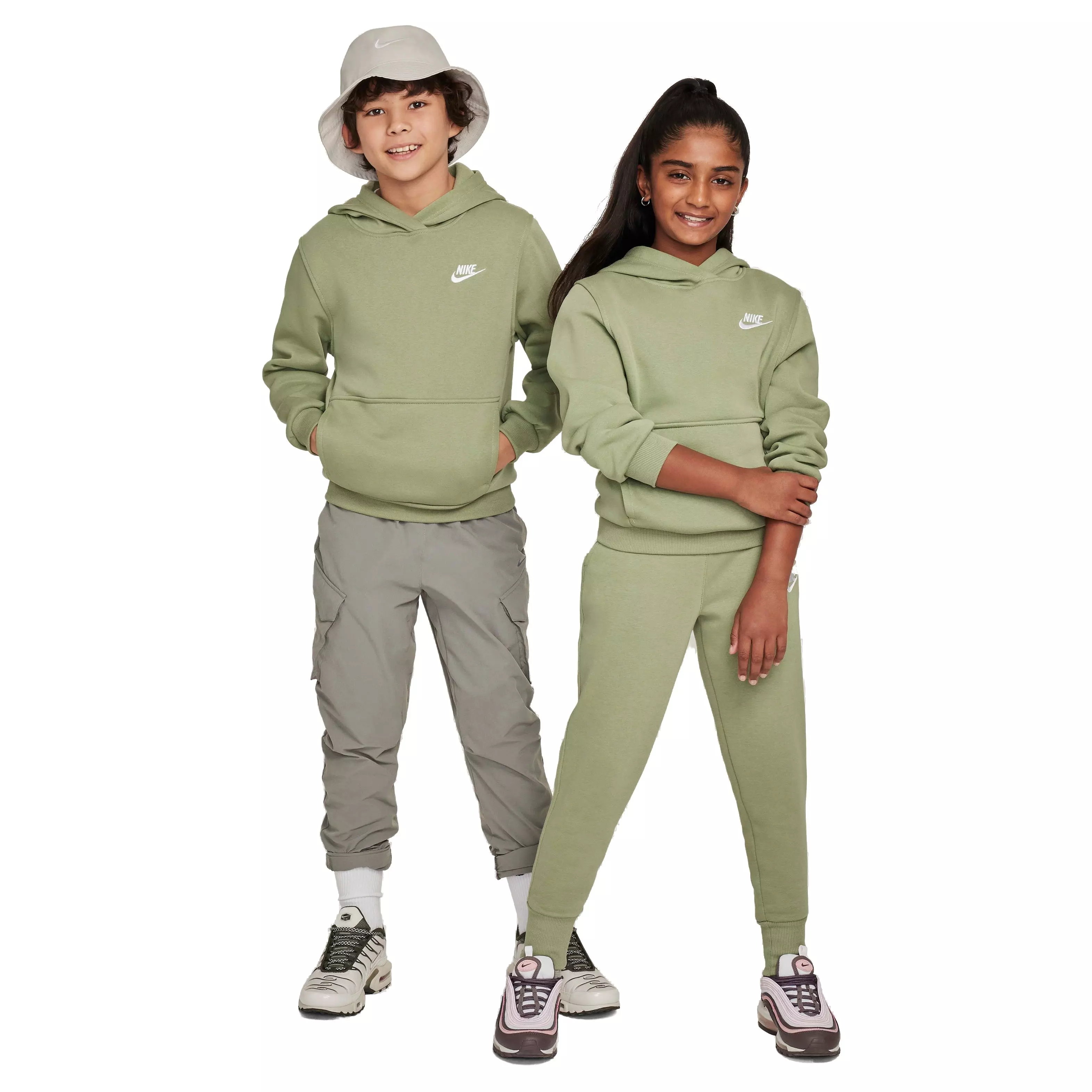 Nike Big Kids' Sportswear Club Fleece Pullover Hoodie - GREEN