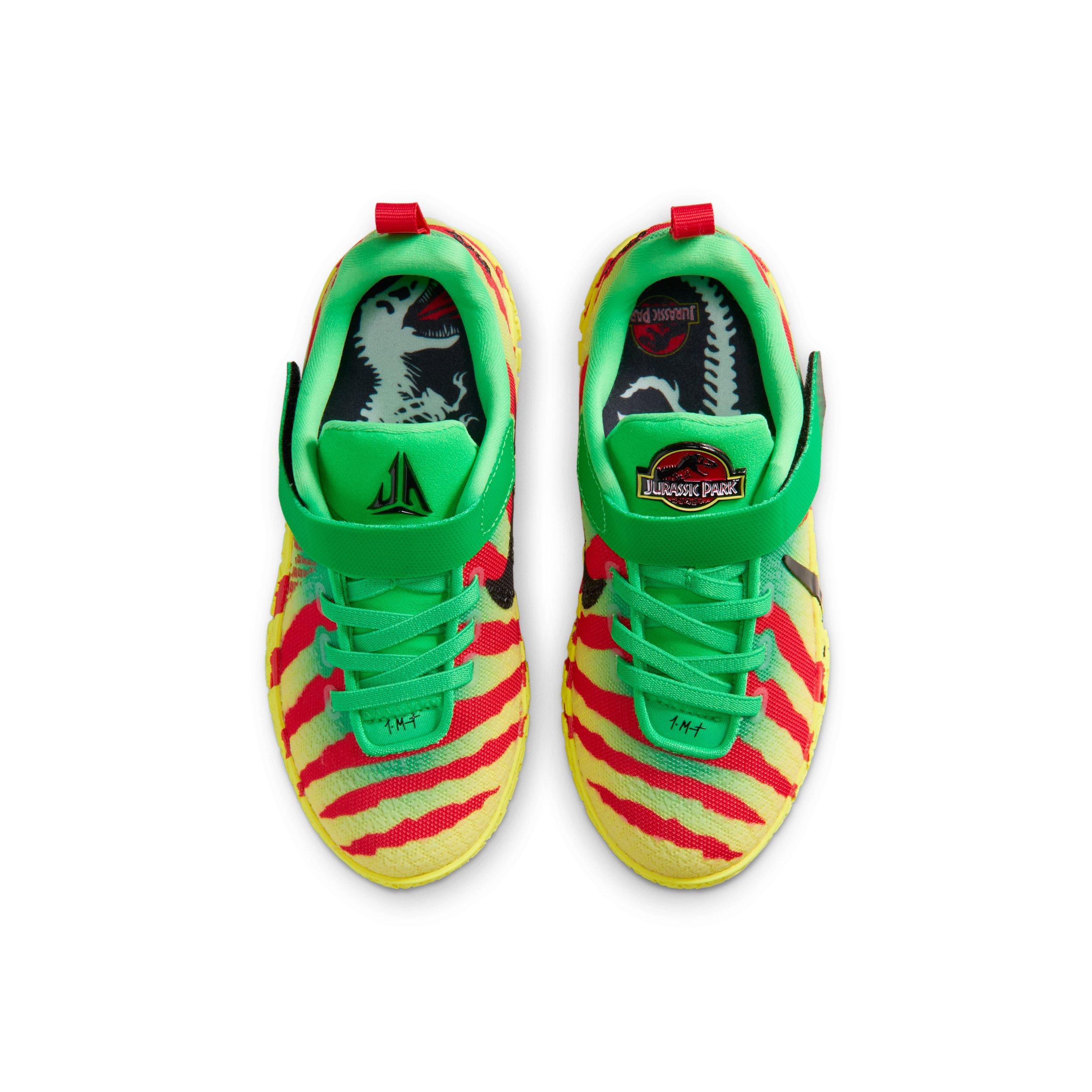 Nike Ja 3 "Explorer" Preschool Kids' Basketball Shoe - GREEN/RED/YELLOW/BLACK Thumbnail View 6