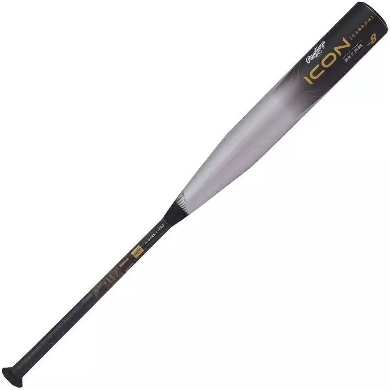 Rawlings Icon 2 5/8" USA Youth Baseball Bat (-8) 2023 - BLACK/GREY