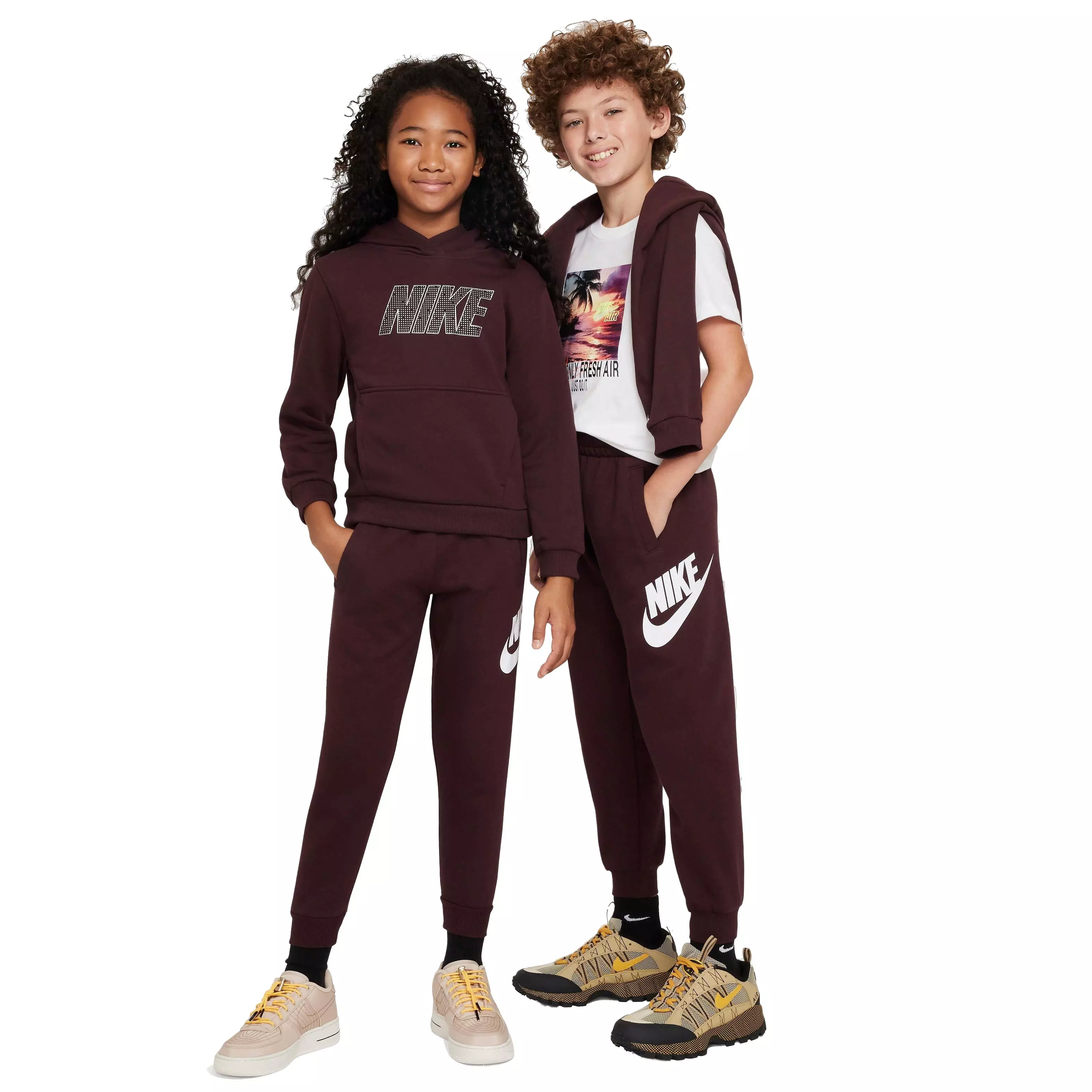Nike Big Kids' Club Fleece HBR Joggers - BURGUNDY