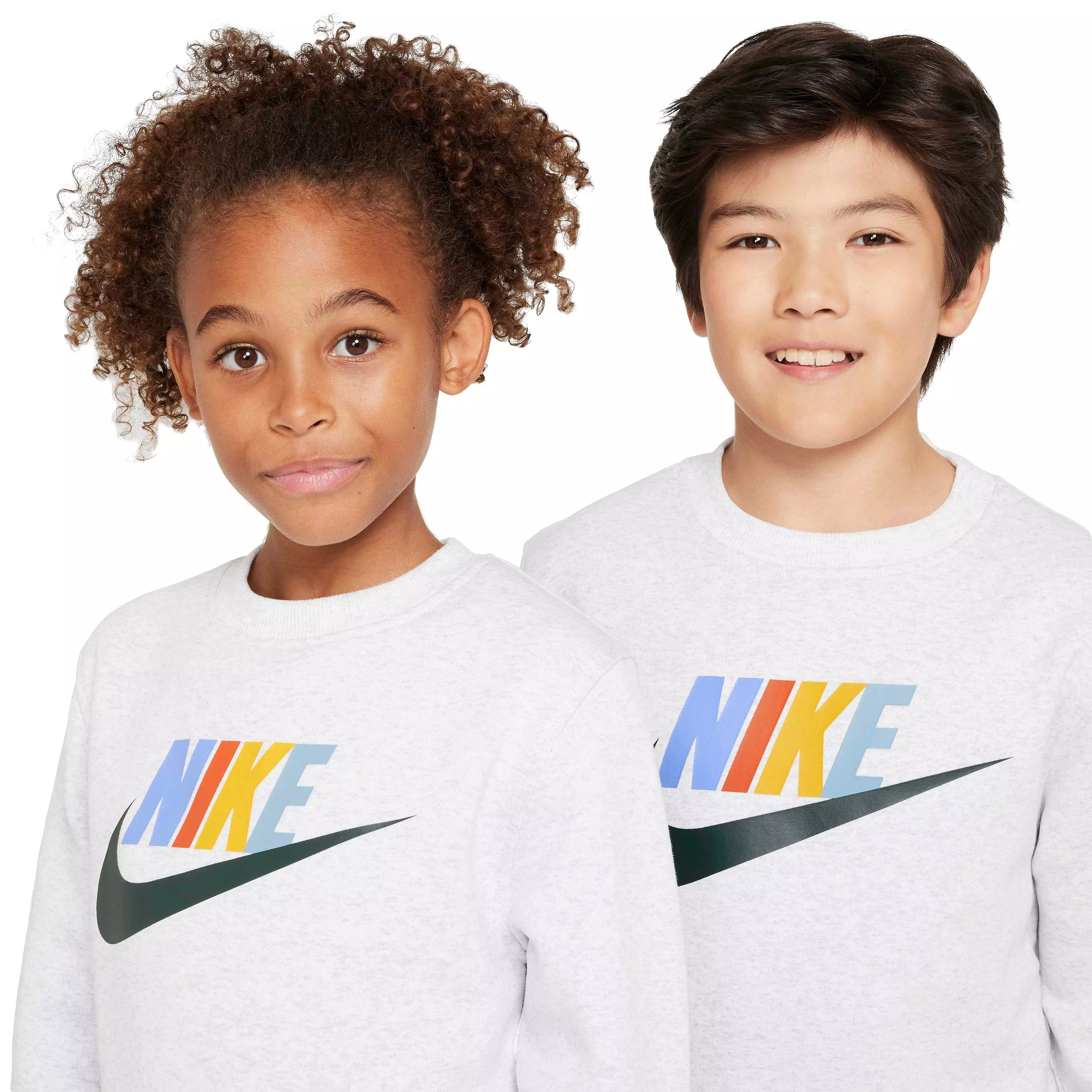 Nike Big Kids' Sportswear Club Fleece Sweatshirt - BIRCH HEATHER