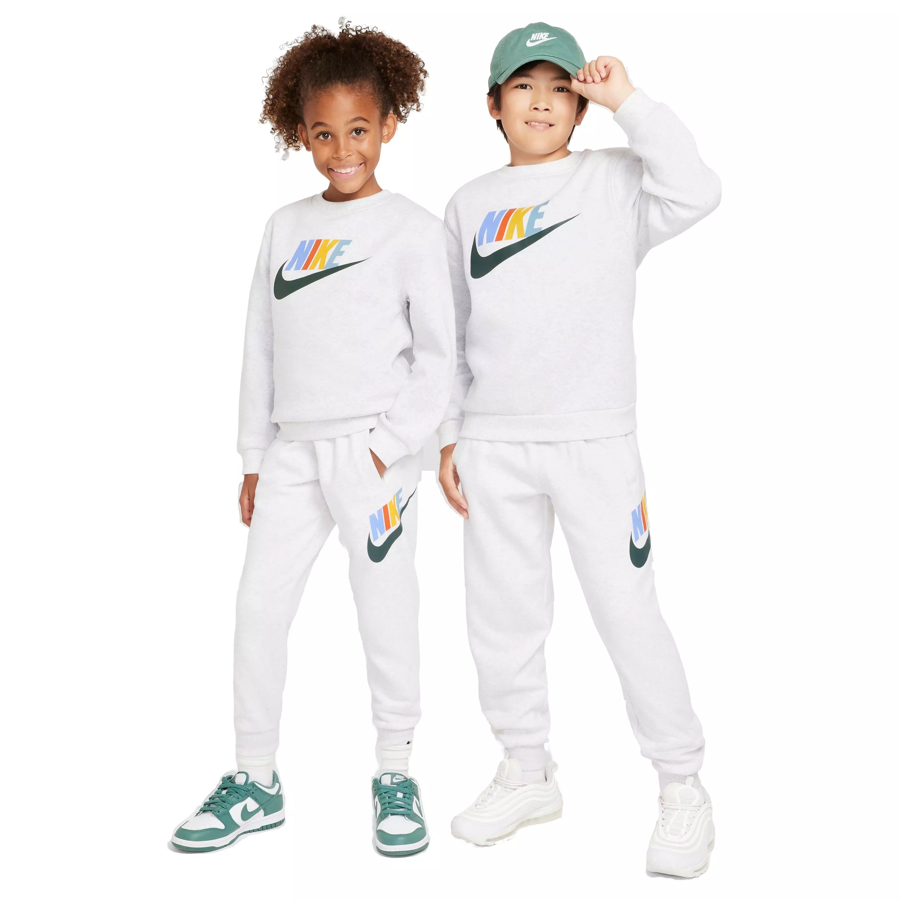 Nike Big Kids' Sportswear Club Fleece Sweatshirt - BIRCH HEATHER