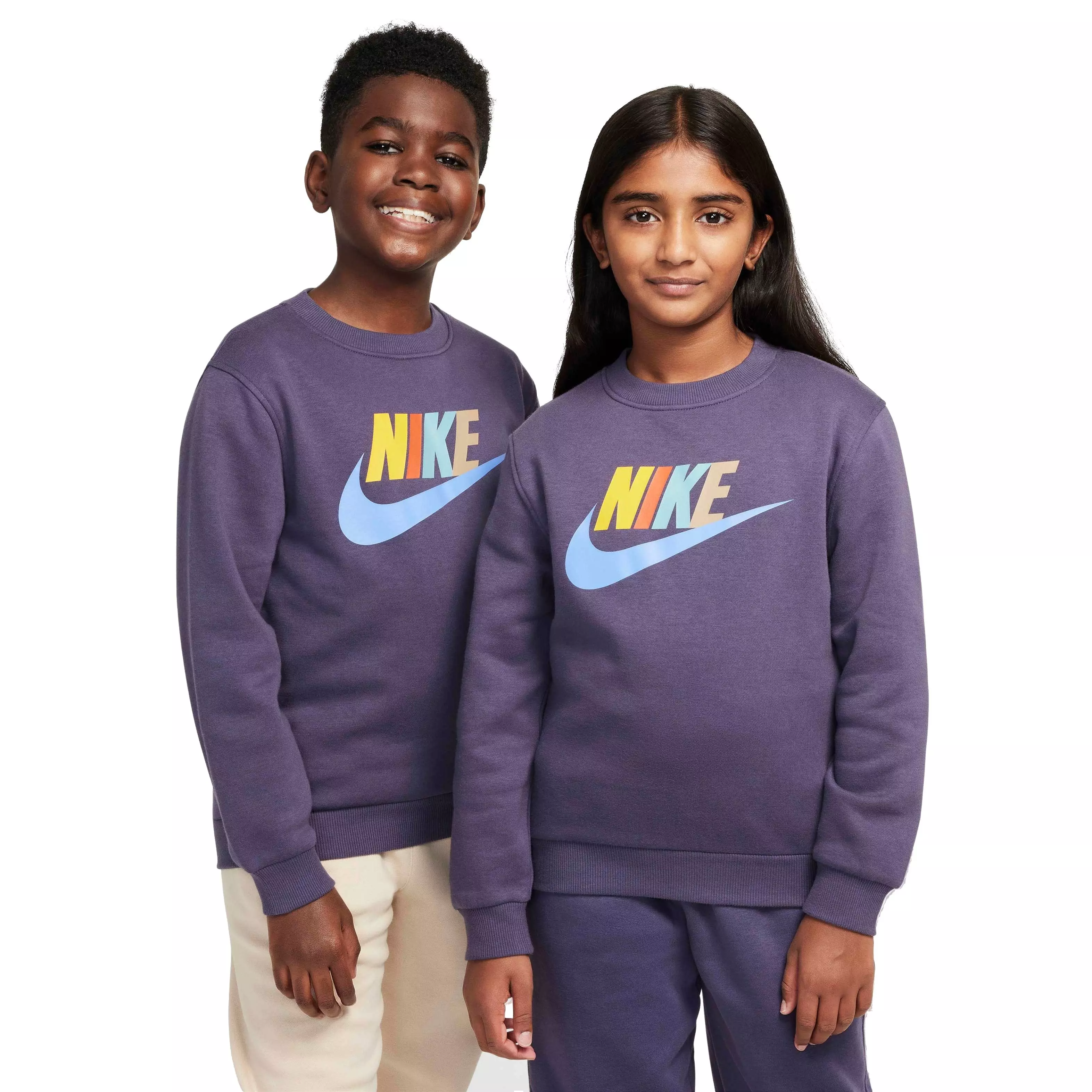 Nike Big Kids' Sportswear Club Fleece Sweatshirt - PURPLE