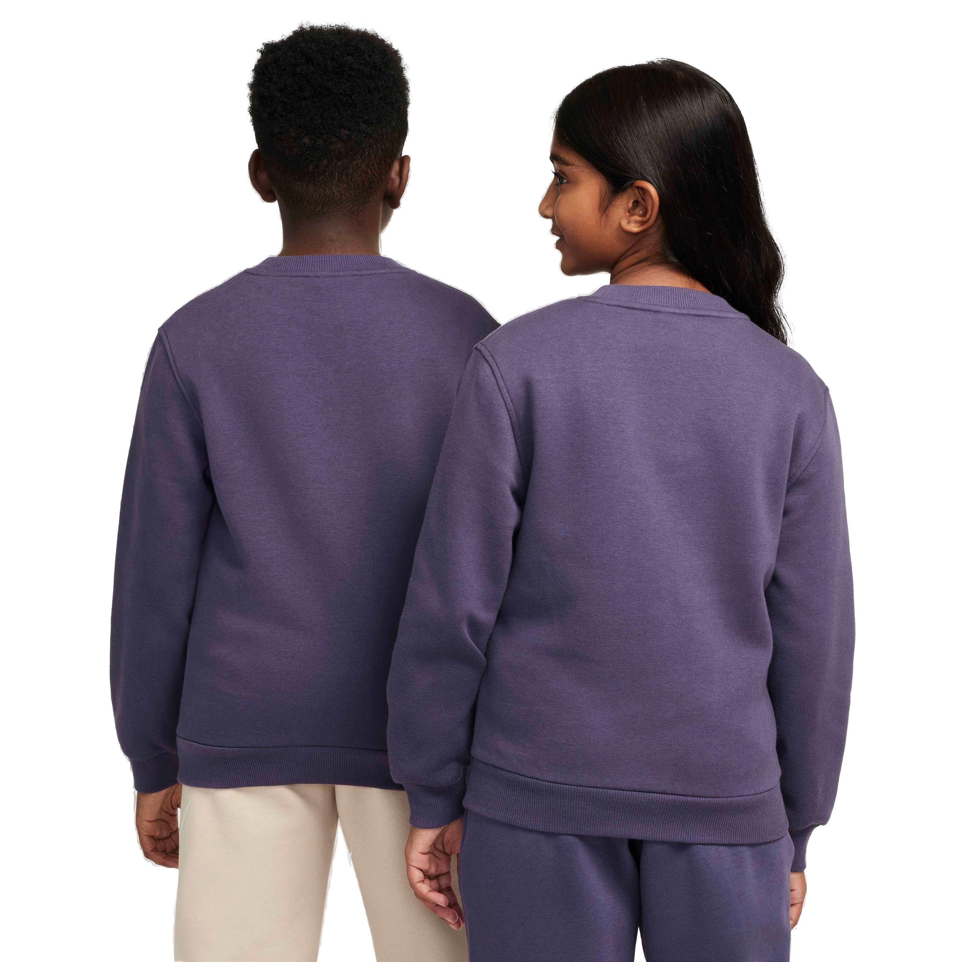 Nike Big Kids' Sportswear Club Fleece Sweatshirt - PURPLE Thumbnail View 2
