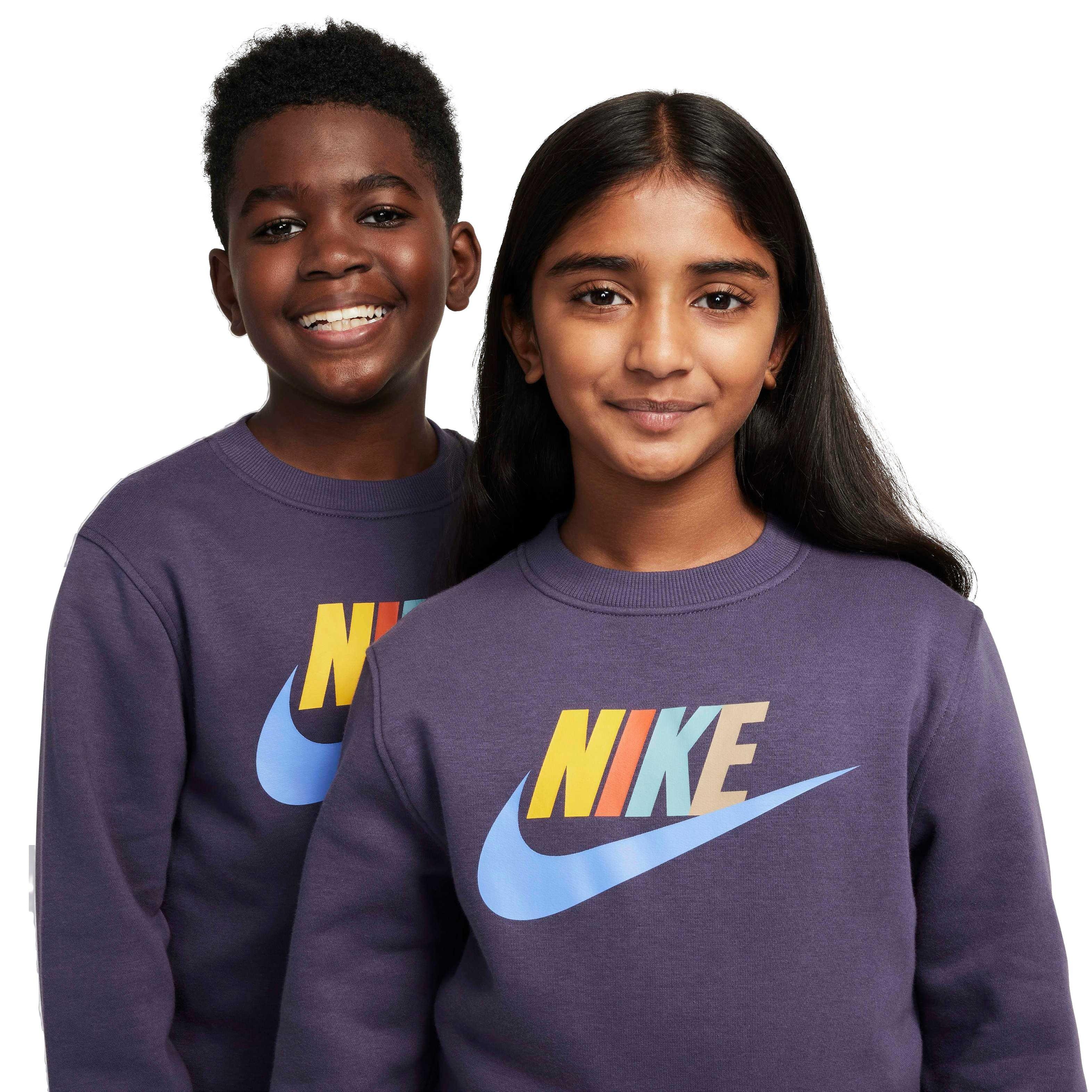Nike Big Kids' Sportswear Club Fleece Sweatshirt - PURPLE Thumbnail View 3