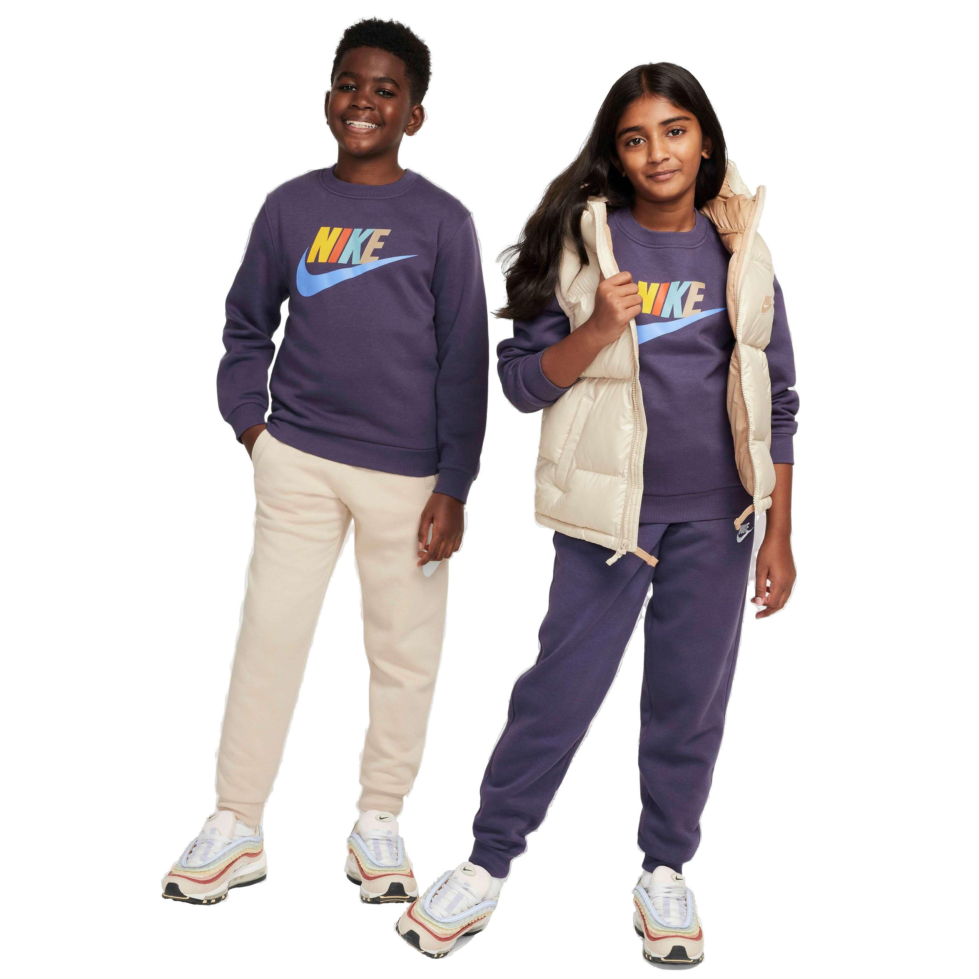 Nike Big Kids' Sportswear Club Fleece Sweatshirt - PURPLE Thumbnail View 4