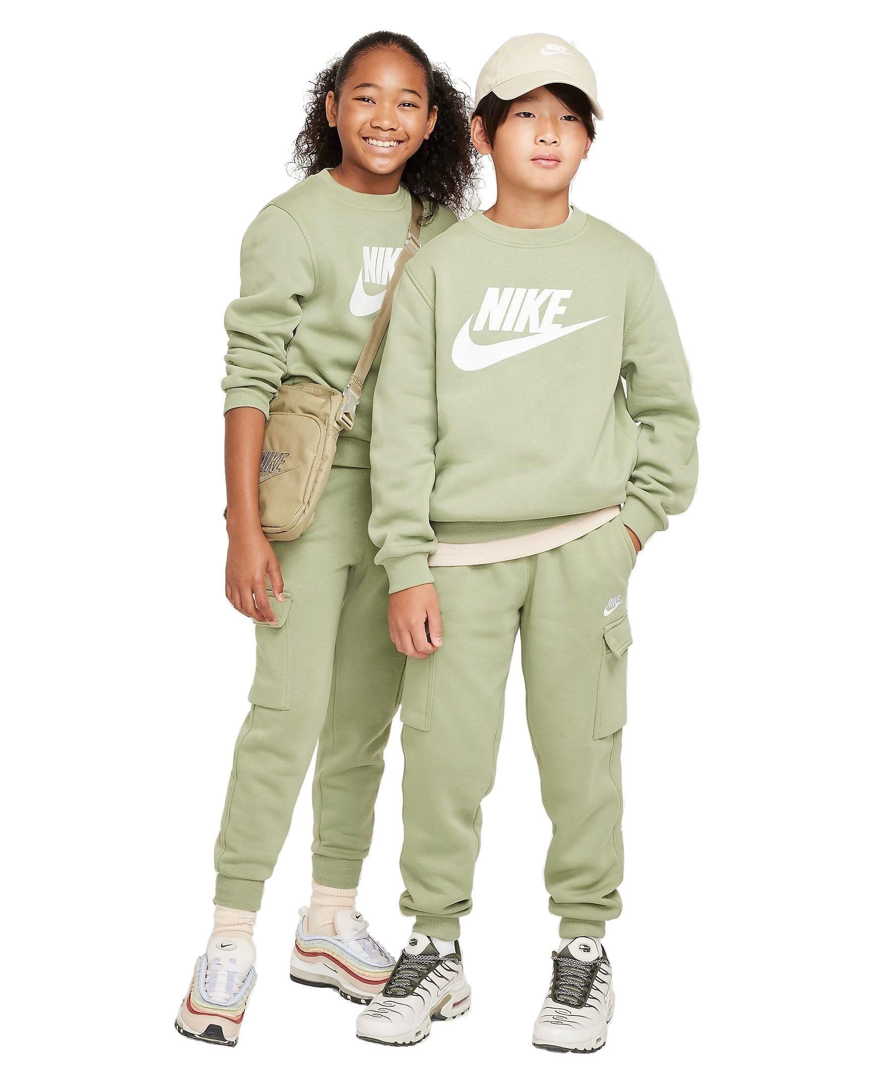 Nike Big Kids' Sportswear Club Fleece Sweatshirt - GREEN Thumbnail View 4