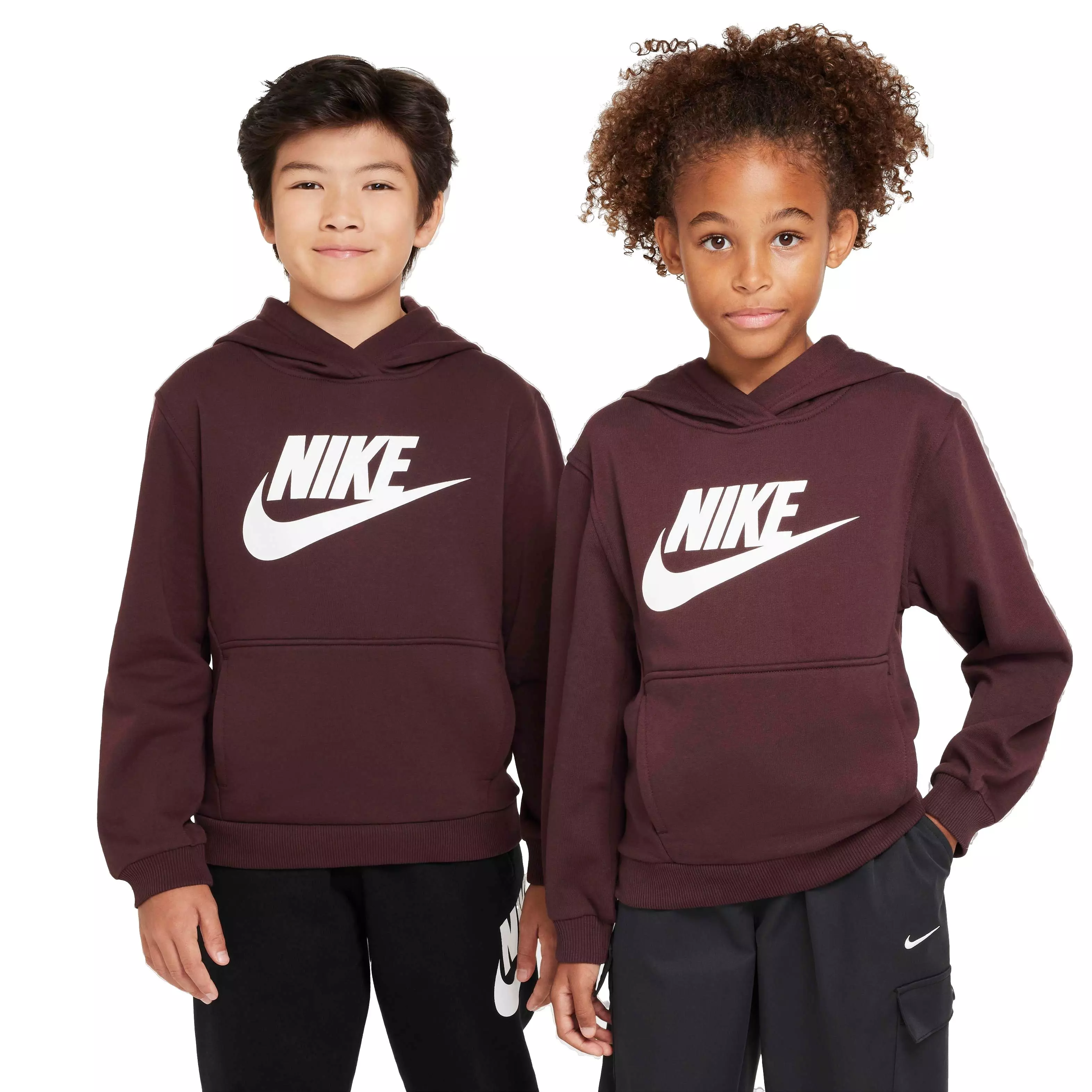 Nike Big Kids' Sportswear Club Fleece Hoodie - BURGUNDY