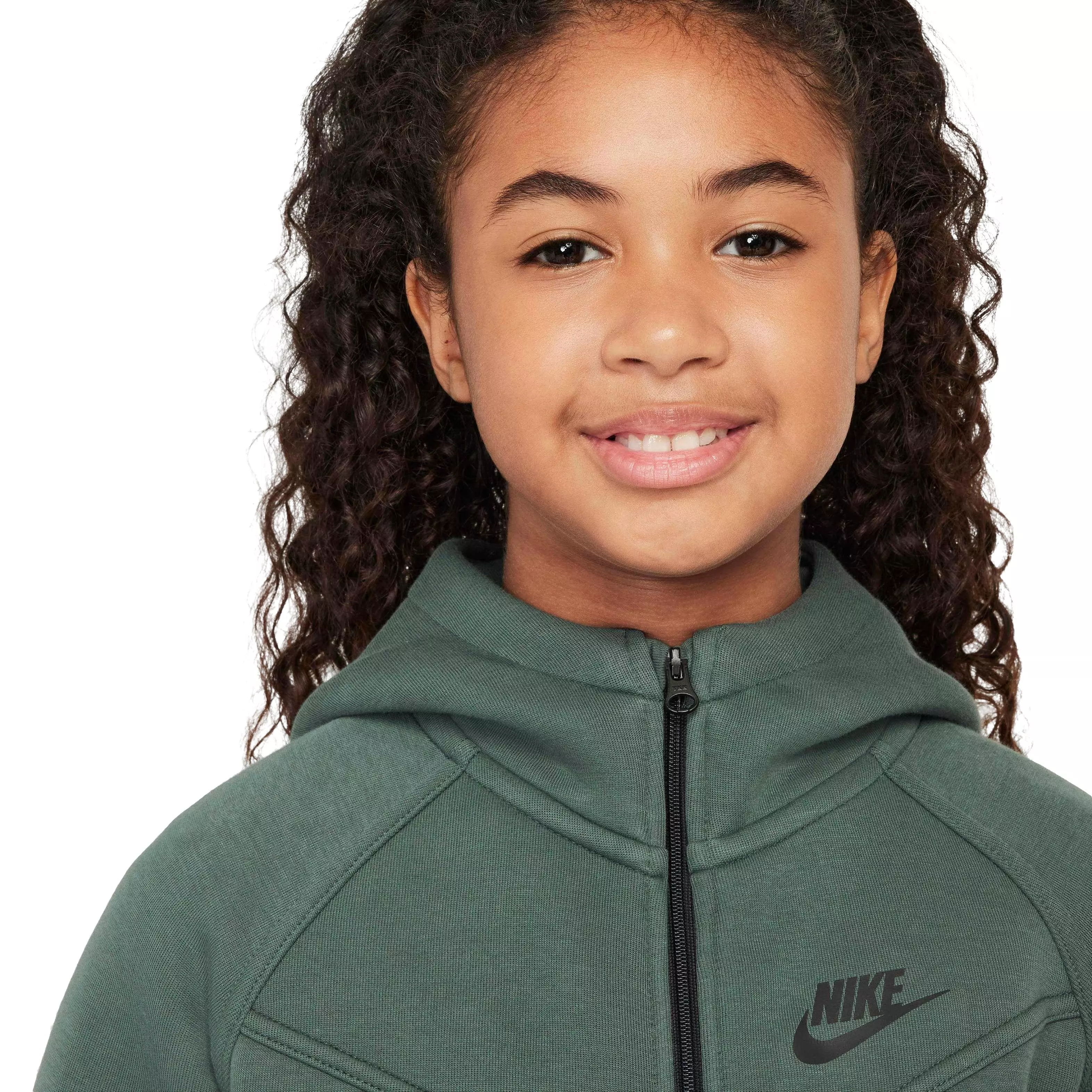 Nike Big Girls' Sportswear Tech Fleece Full-Zip Jacket - GREEN