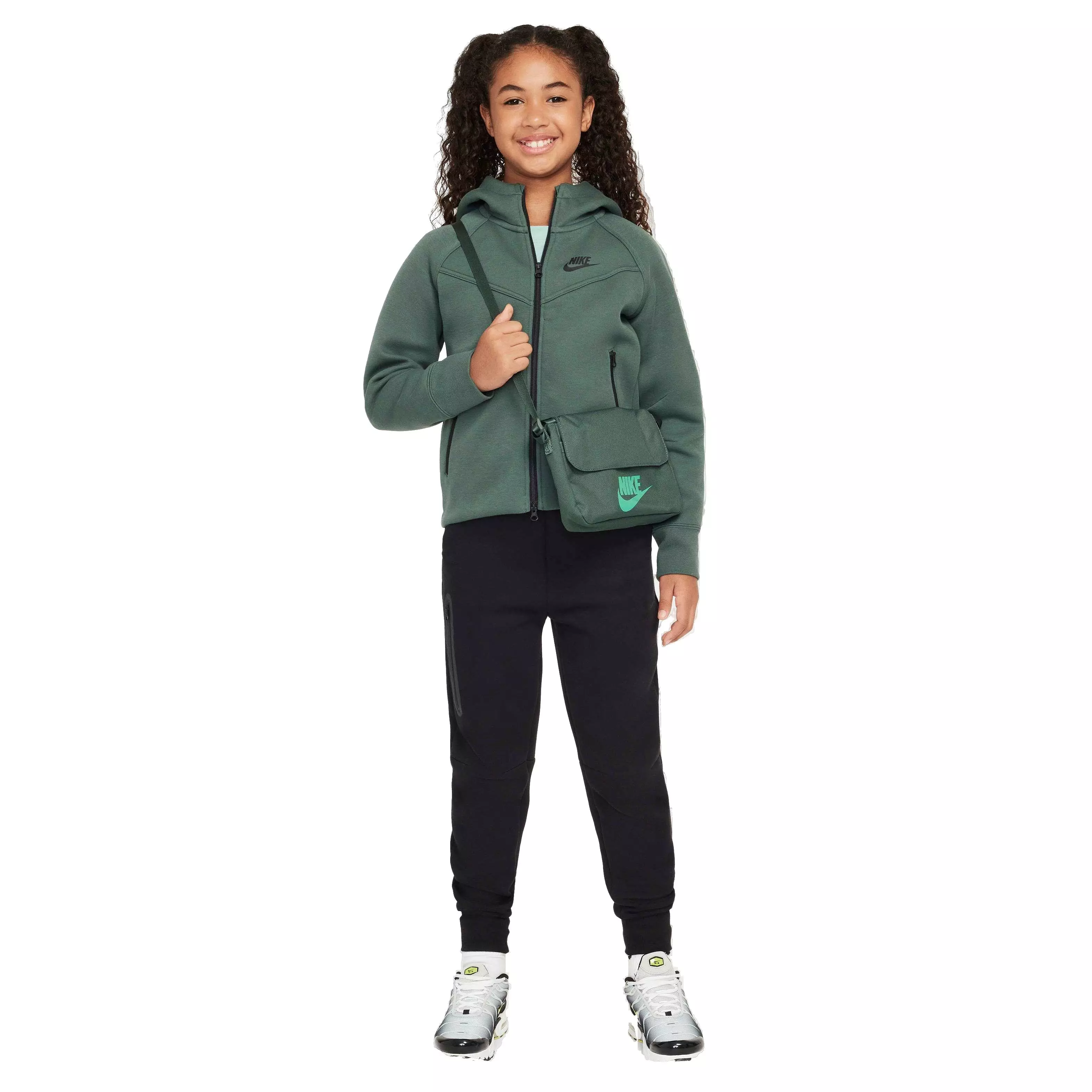Nike Big Girls' Sportswear Tech Fleece Full-Zip Jacket - GREEN
