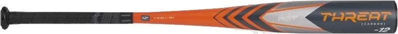 Rawlings Threat 2 5/8" USA Youth Baseball Bat (-12) 2024 - GREY/ORANGE