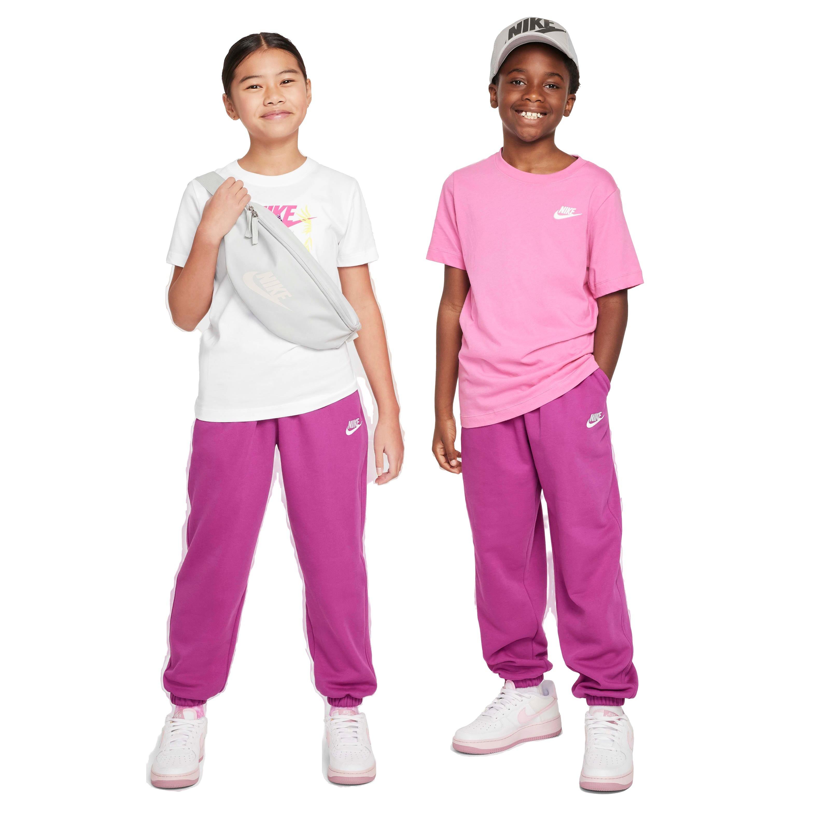 Nike Big Kids' Sportswear Club Fleece Loose Pants - FUCHSIA Thumbnail View 7
