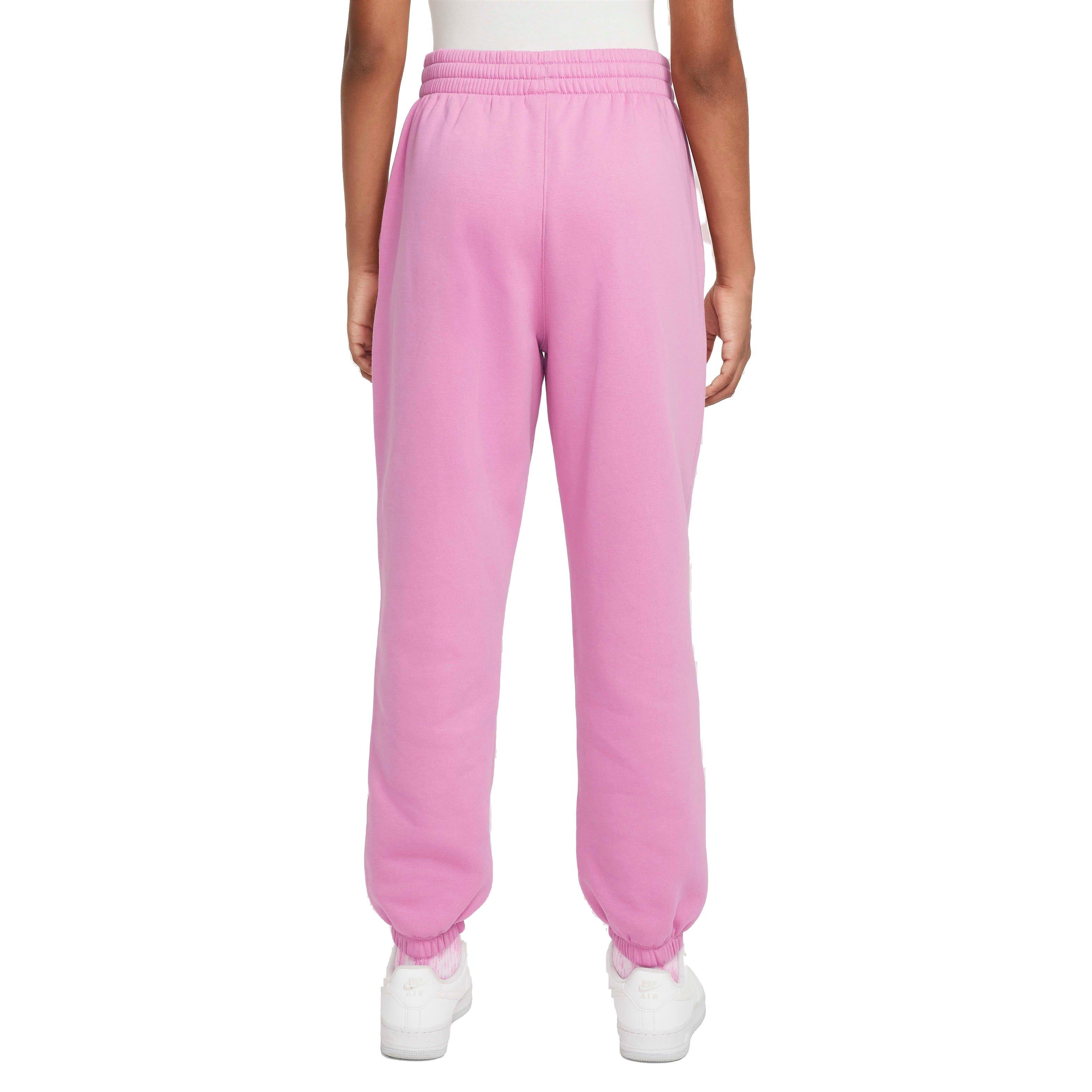 Nike Big Kids' Sportswear Club Fleece Loose Pants - PINK/WHITE Thumbnail View 2