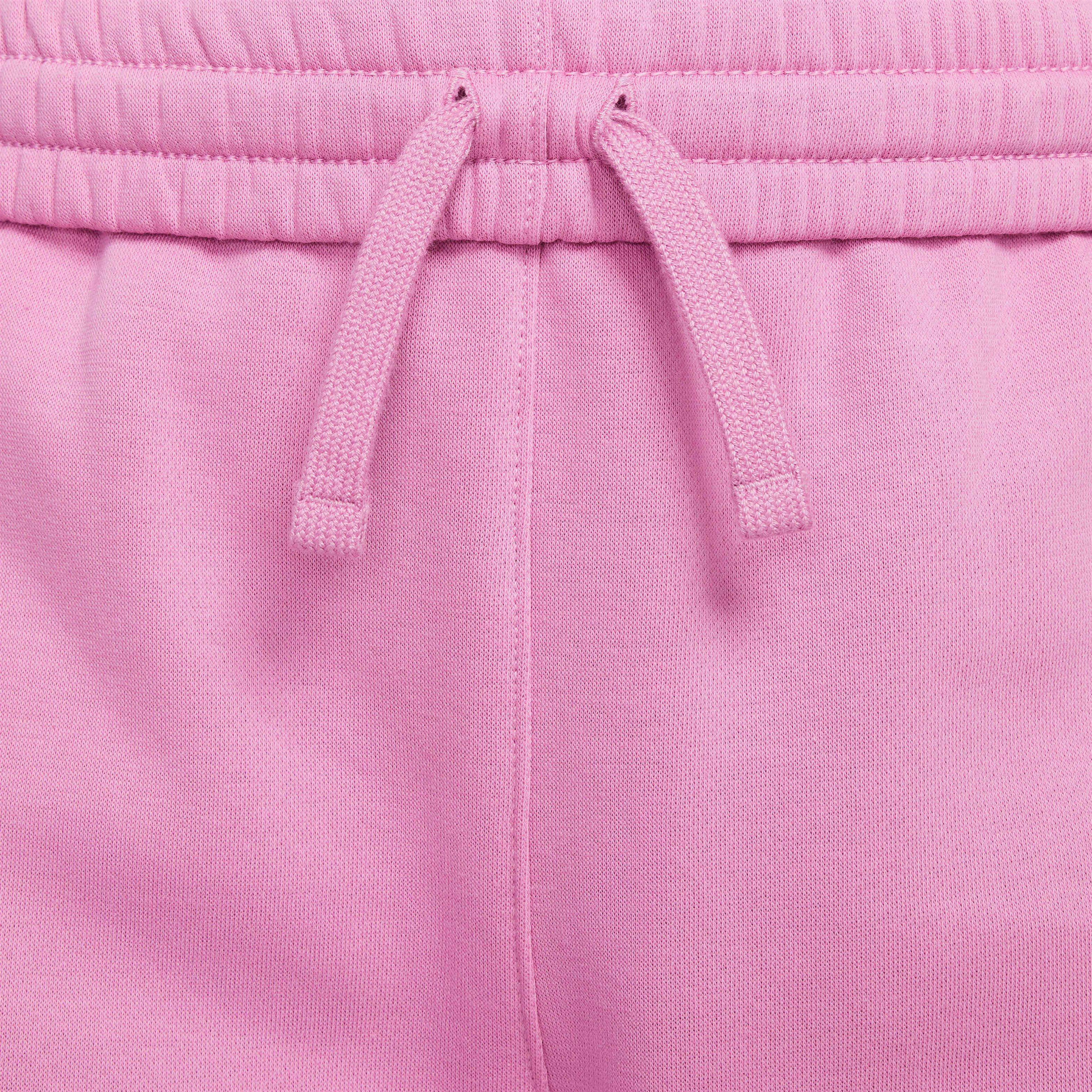 Nike Big Kids' Sportswear Club Fleece Loose Pants - PINK/WHITE Thumbnail View 3