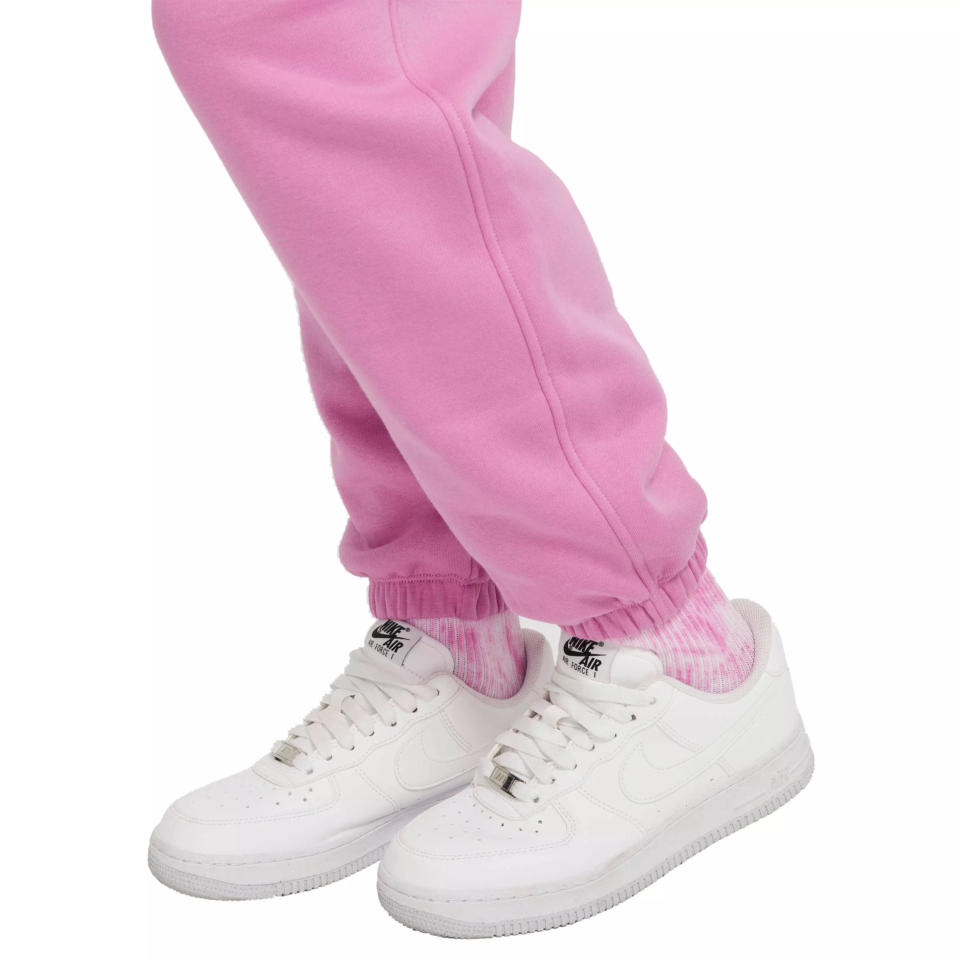 Nike Big Kids' Sportswear Club Fleece Loose Pants - PINK/WHITE