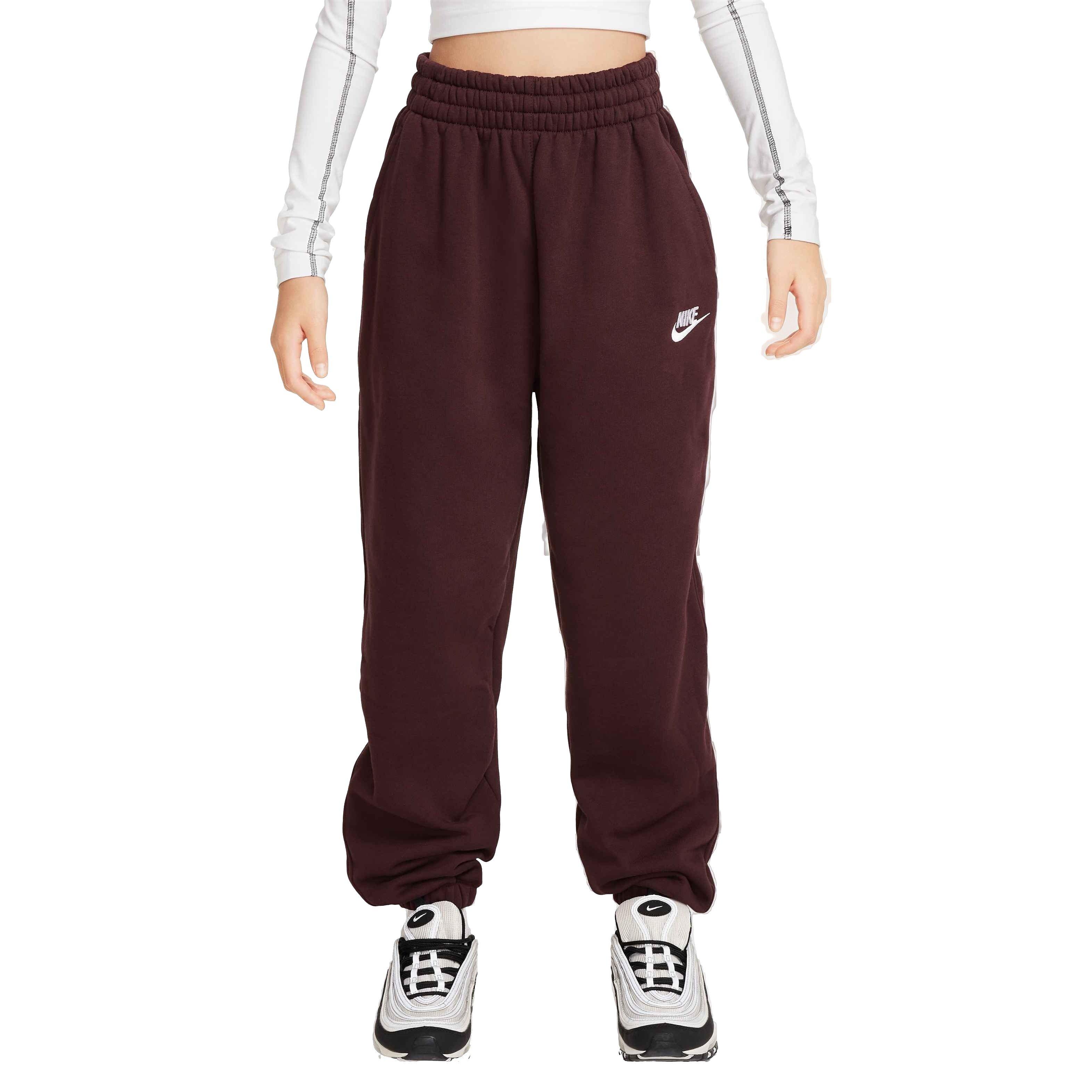 Nike Big Kids' Sportswear Club Fleece Loose Pants - BURGUNDY Thumbnail View 1