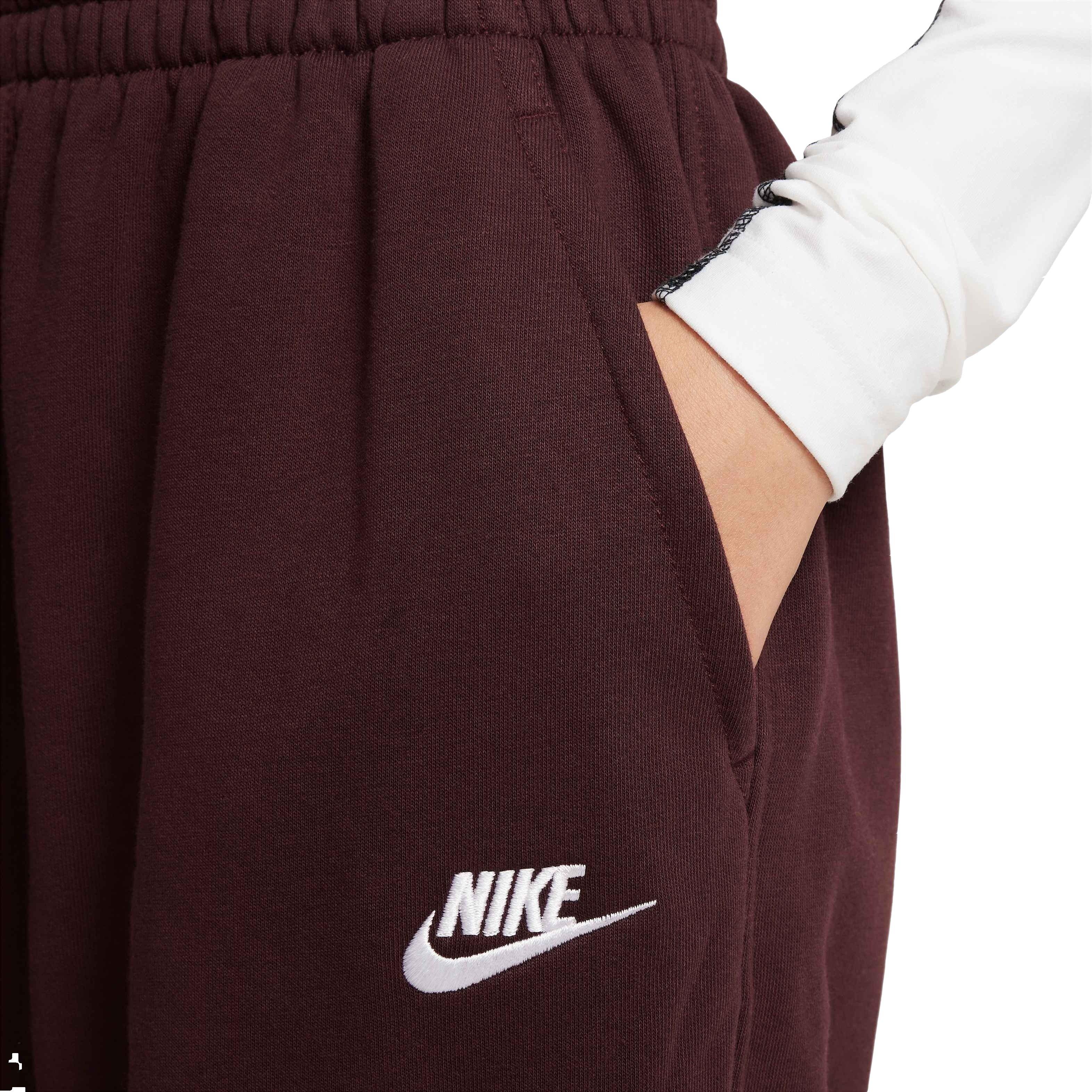 Nike Big Kids' Sportswear Club Fleece Loose Pants - BURGUNDY Thumbnail View 4