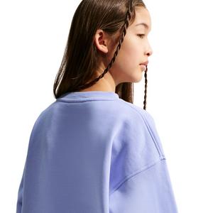 Nike Big Girls' Sportswear Club Fleece Oversized Crewneck Sweatshirt - Purple