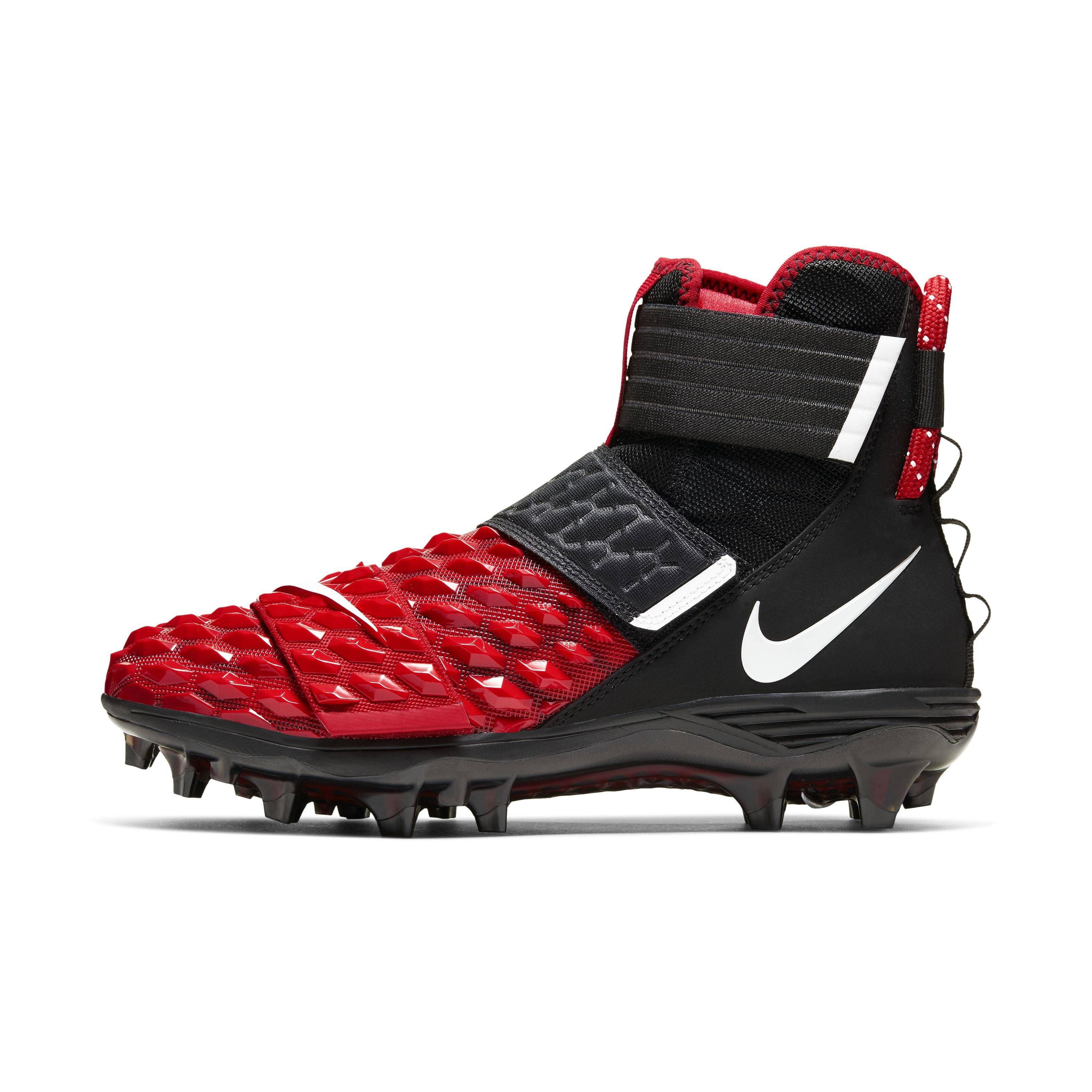 red and black football cleats