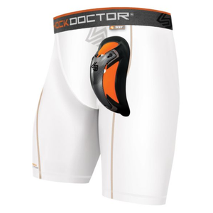 Shock Doctor Men's Ultra Pro Compression Short with Ultra Cup - WHITE