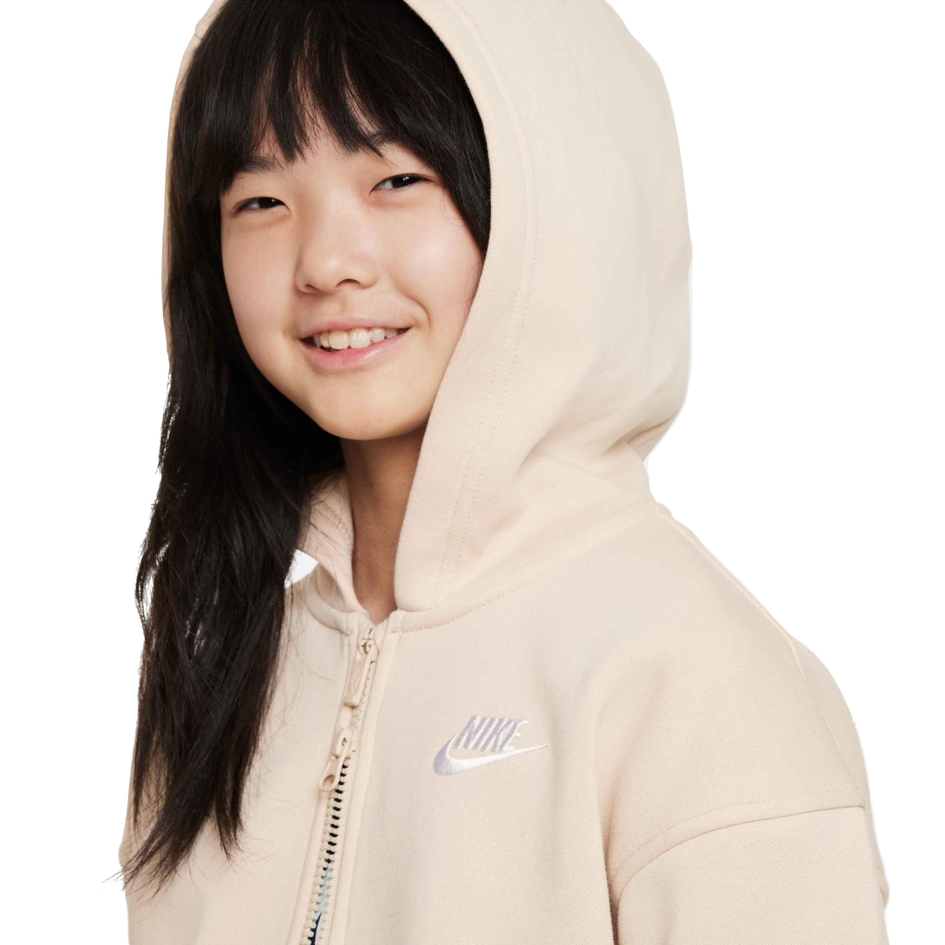 Nike Sportswear Club Fleece Oversized Big Girls' Full-Zip Hoodie