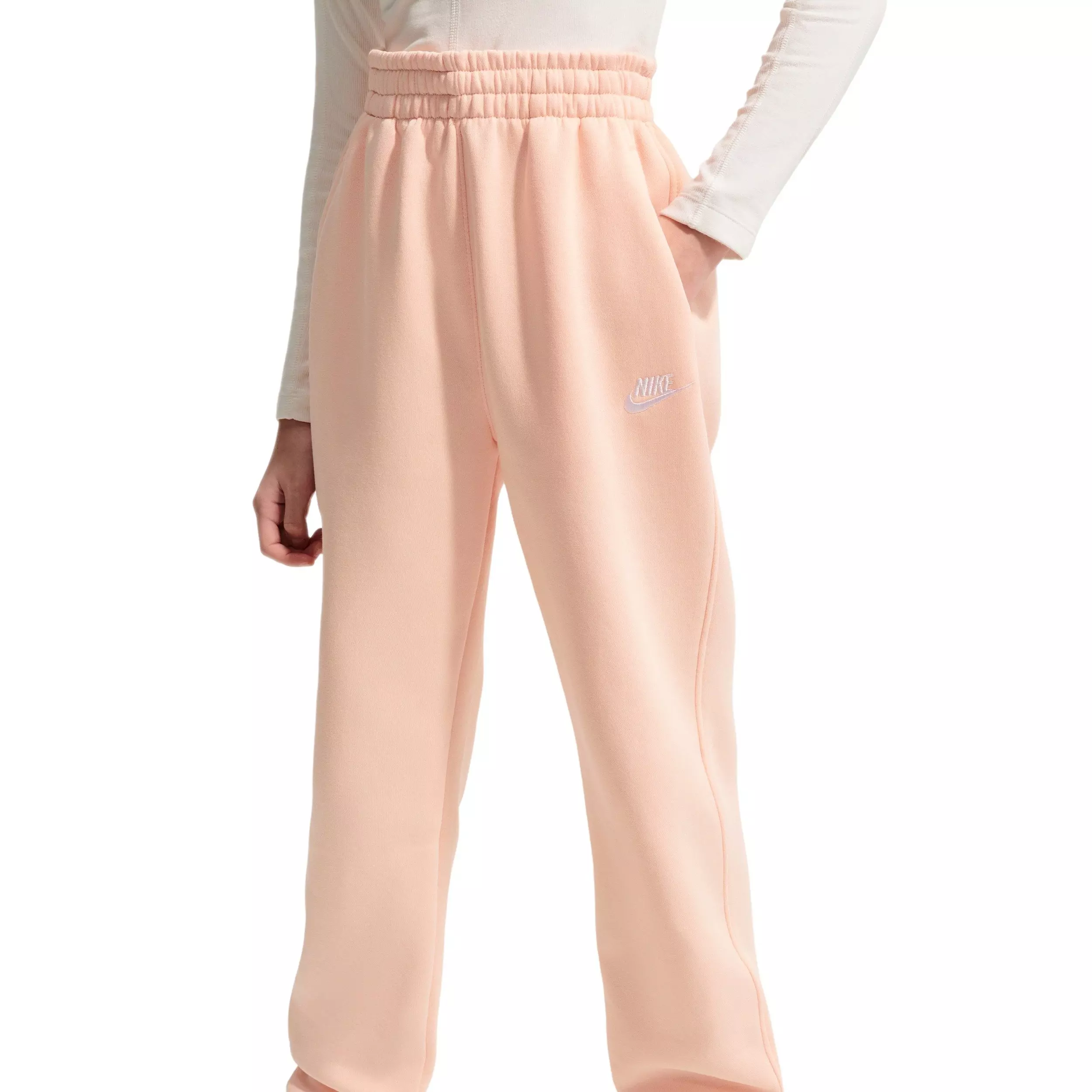 Nike Big Girls' Sportswear Club Fleece Loose Sweatpants - Orange - ORANGE