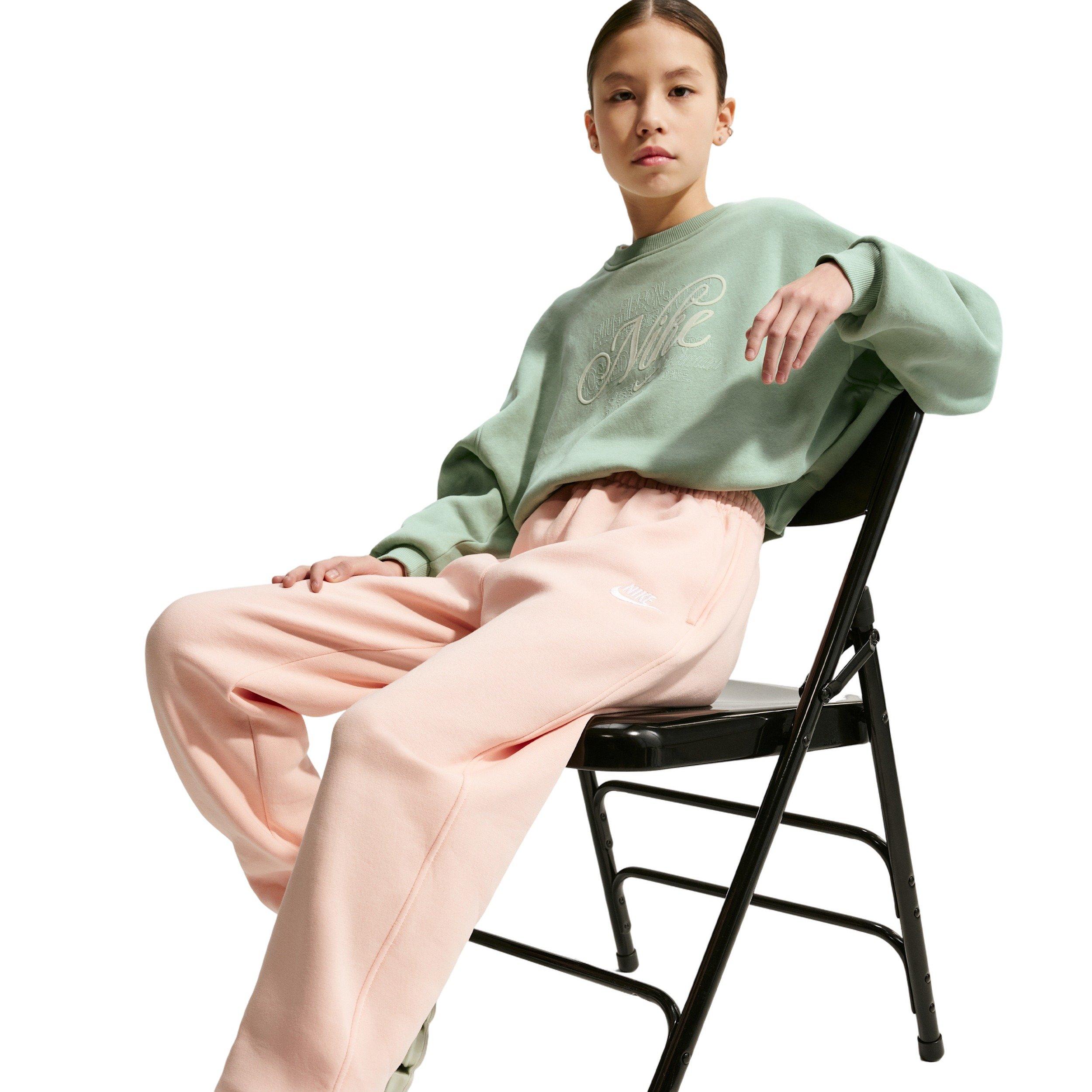 Nike Big Girls' Sportswear Club Fleece Loose Sweatpants - Orange - ORANGE Thumbnail View 4