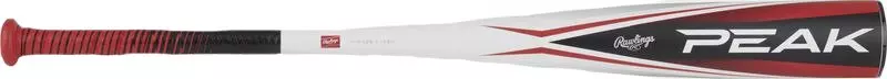 Rawlings Peak 2 3/4" USSSA Youth Baseball bat (-10) 2024 - WHITE/RED/BLACK